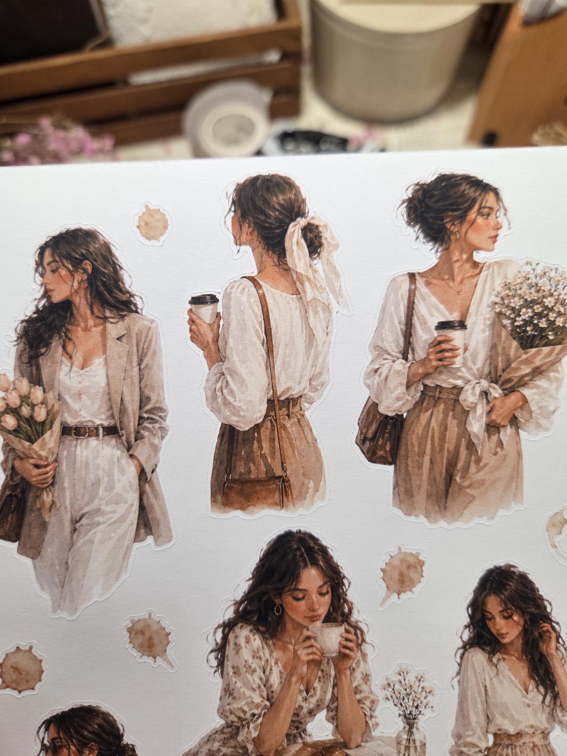 Coffee Girls, Stickers Sheet | Scrapbooking & Journaling