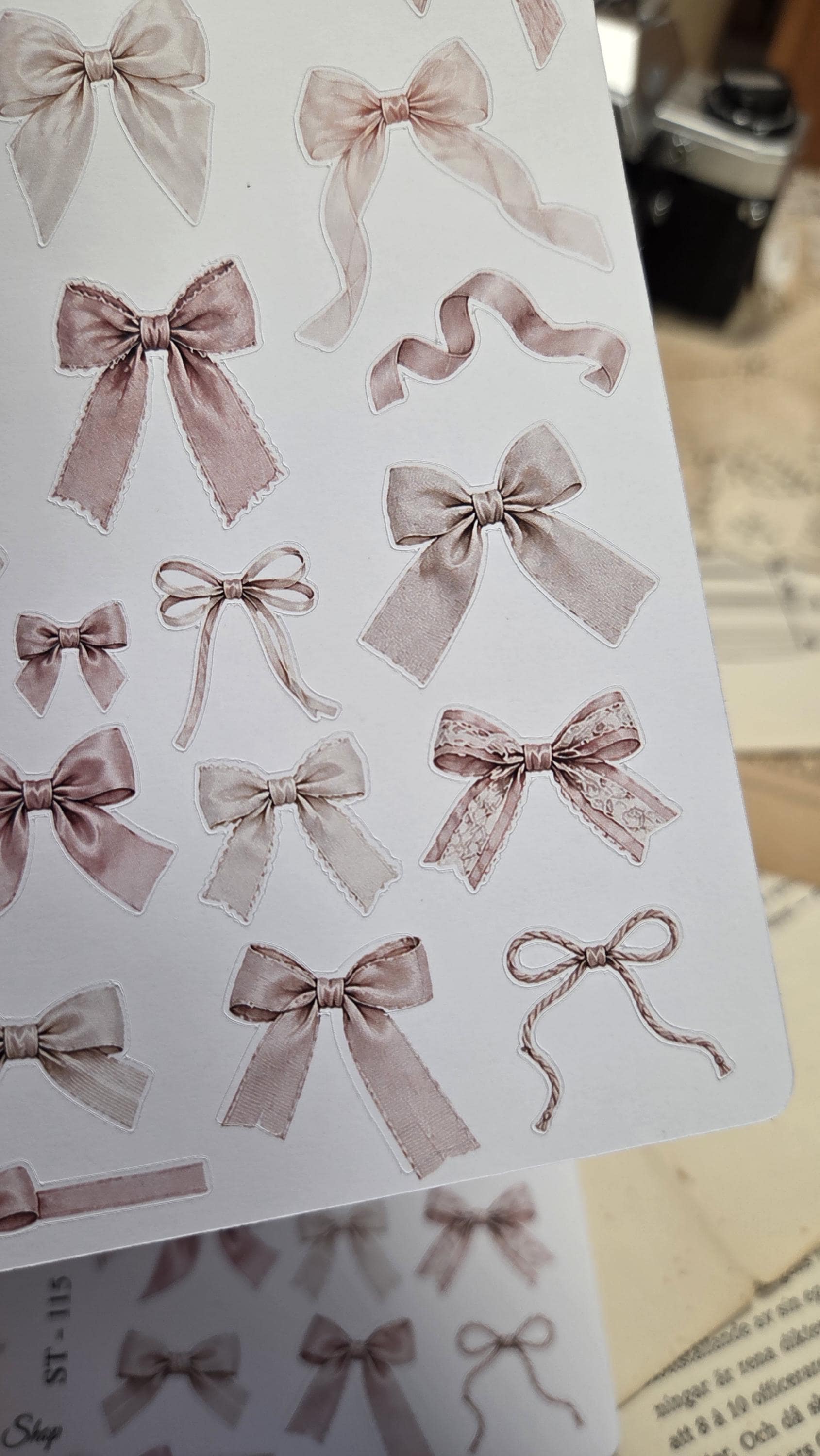 Blush Bows, Stickers Sheet | Scrapbooking & Journaling