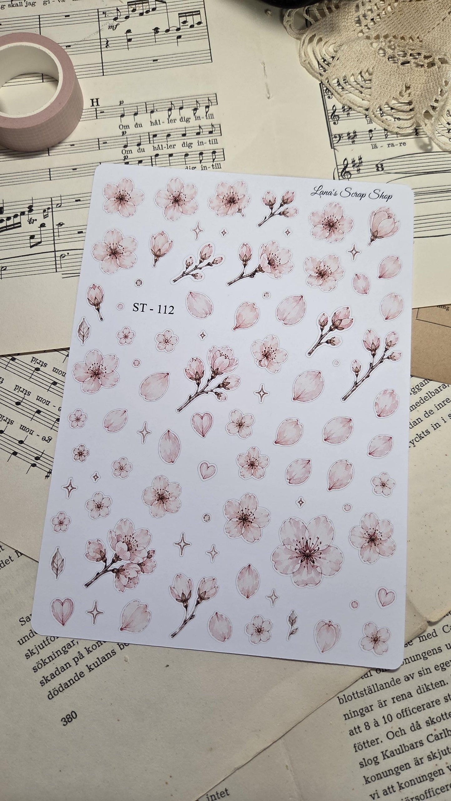 Sakura Time, Stickers Sheet | Scrapbooking & Journaling