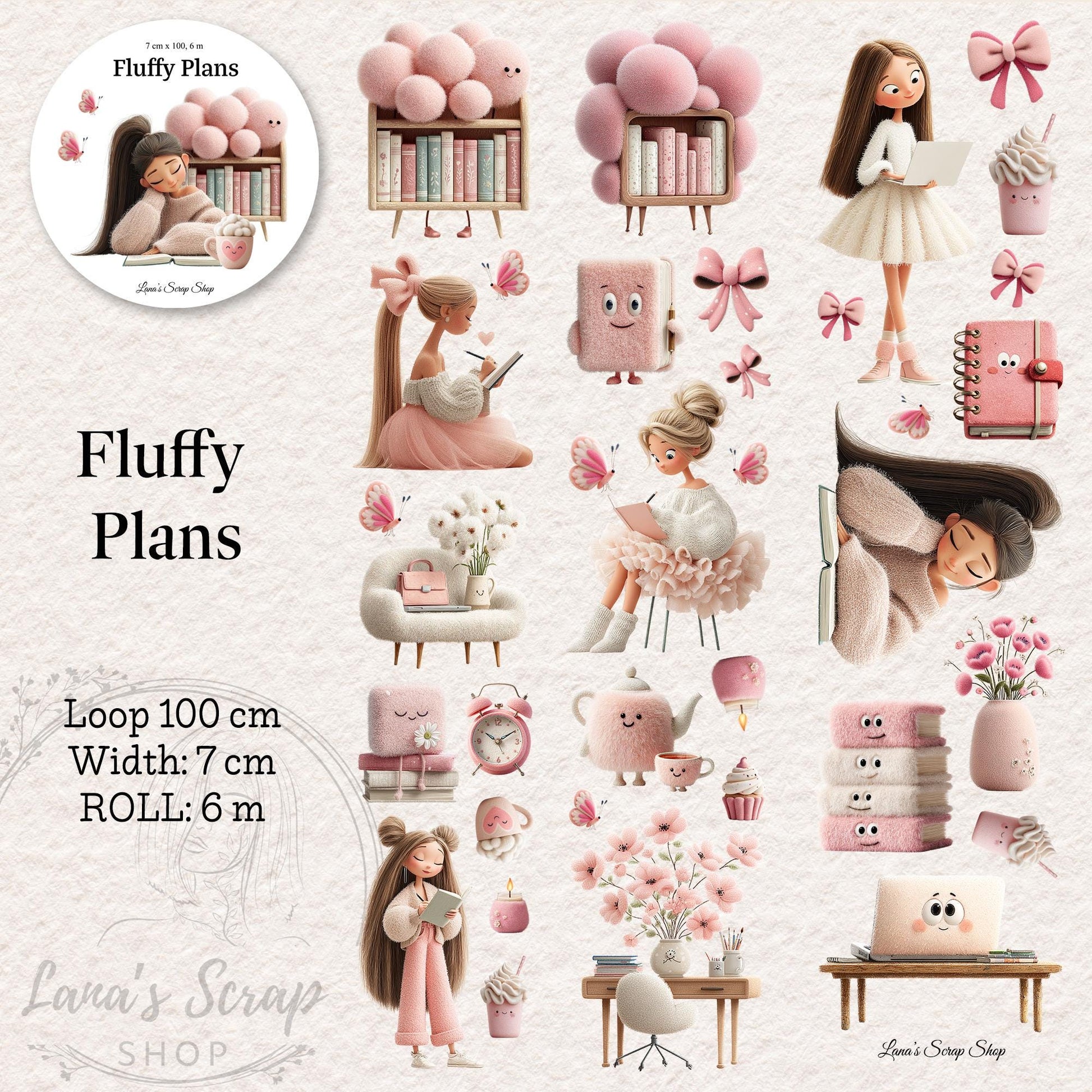 Fluffy Plans - PET Tape | Scrapbooking & Journaling