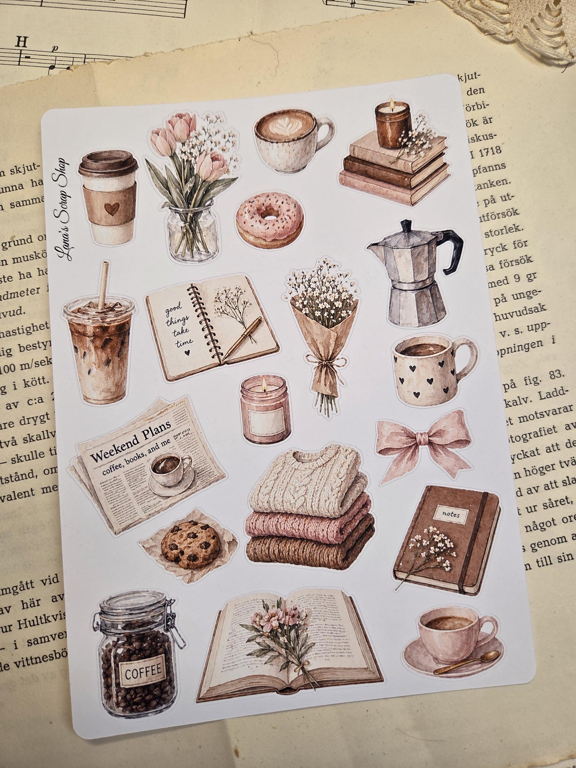 Soft Spring, Stickers Sheet, A5 | Scrapbooking Card Making Art Journaling Paper Craft Junk Journal