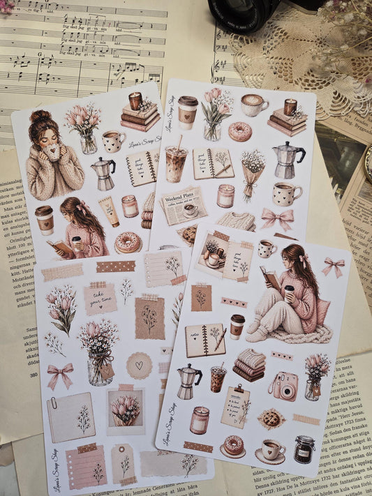 Soft Spring, Stickers Sheet, A5 | Scrapbooking Card Making Art Journaling Paper Craft Junk Journal