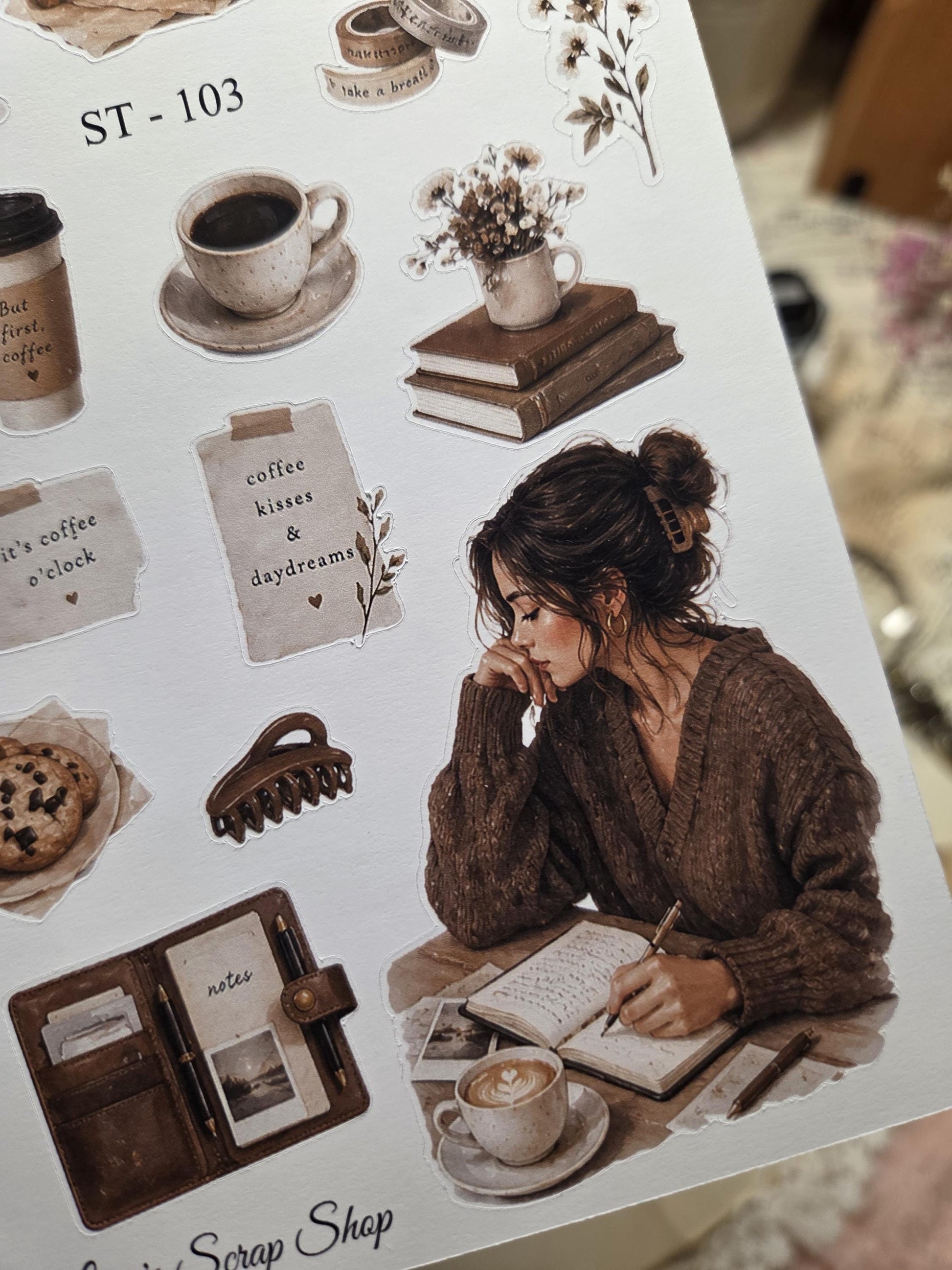 Coffee and Lifestyle, Stickers Sheet | Scrapbooking & Journaling