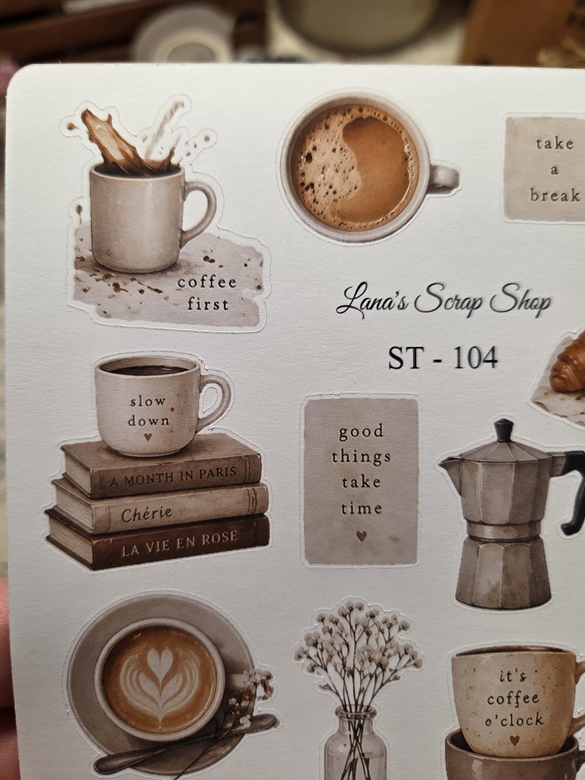 Coffee and Lifestyle, Stickers Sheet | Scrapbooking & Journaling