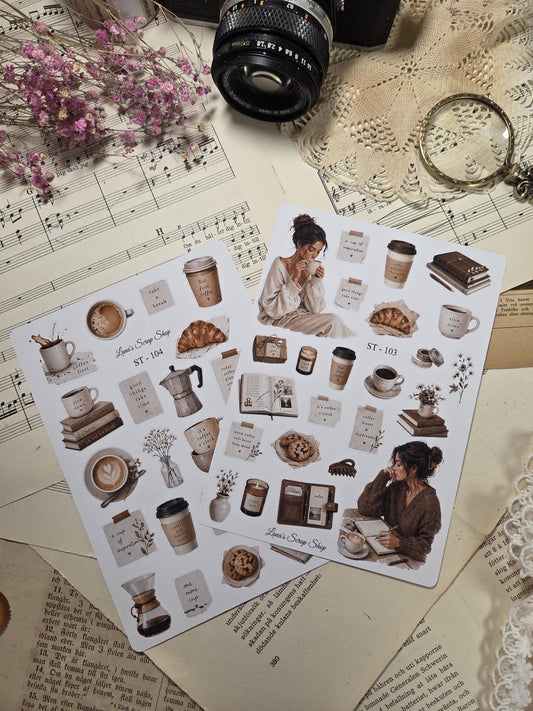Coffee and Lifestyle, Stickers Sheet | Scrapbooking & Journaling