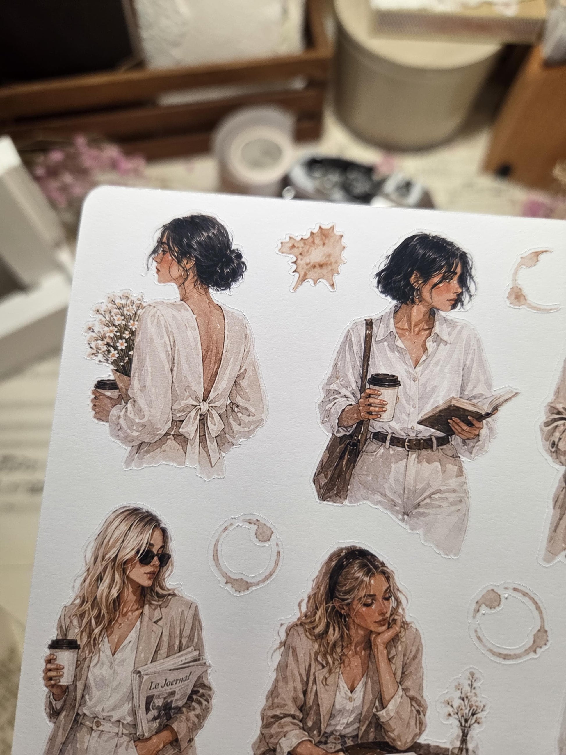 Coffee Girls, Stickers Sheet | Scrapbooking & Journaling