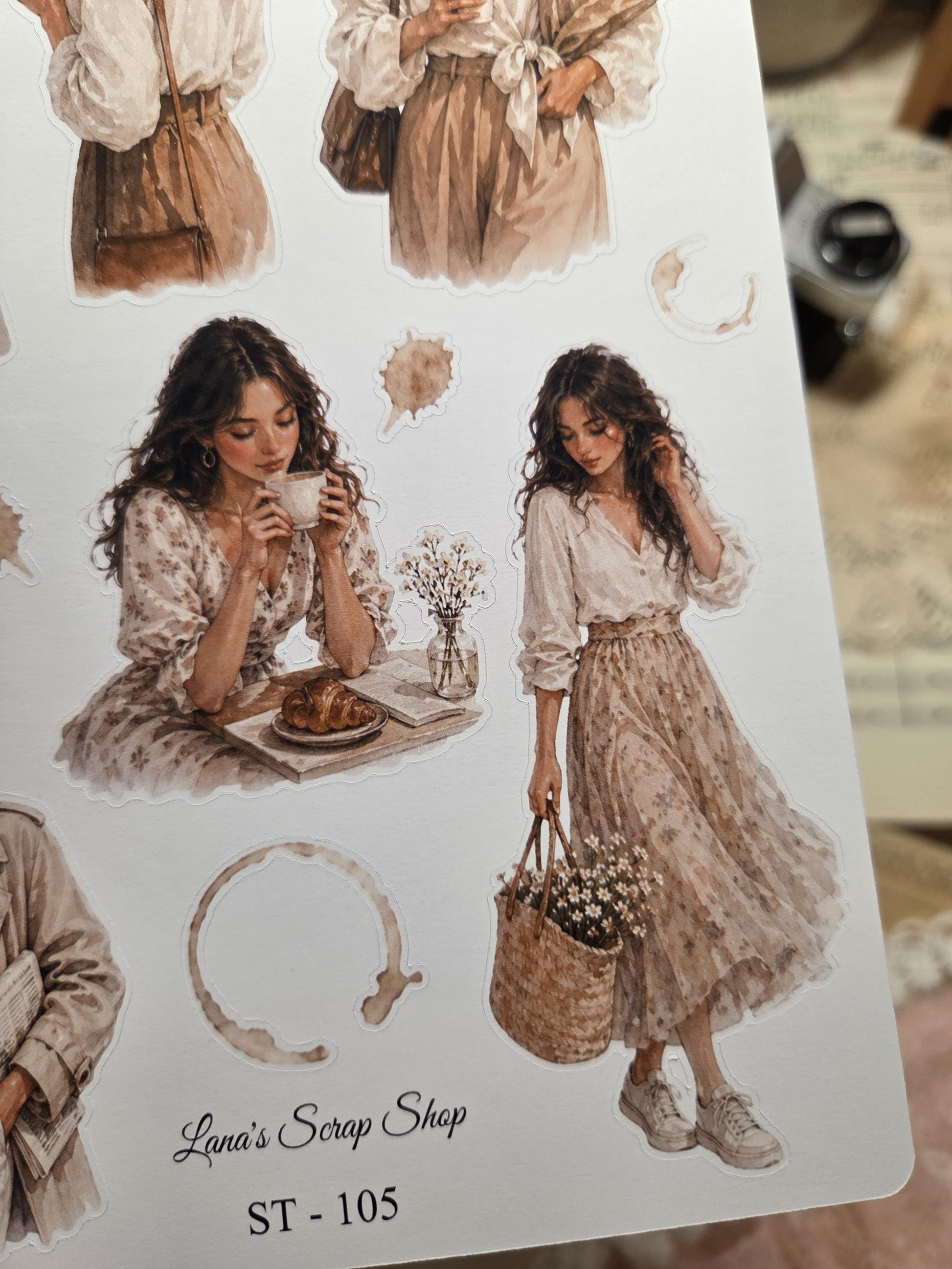 Coffee Girls, Stickers Sheet | Scrapbooking & Journaling