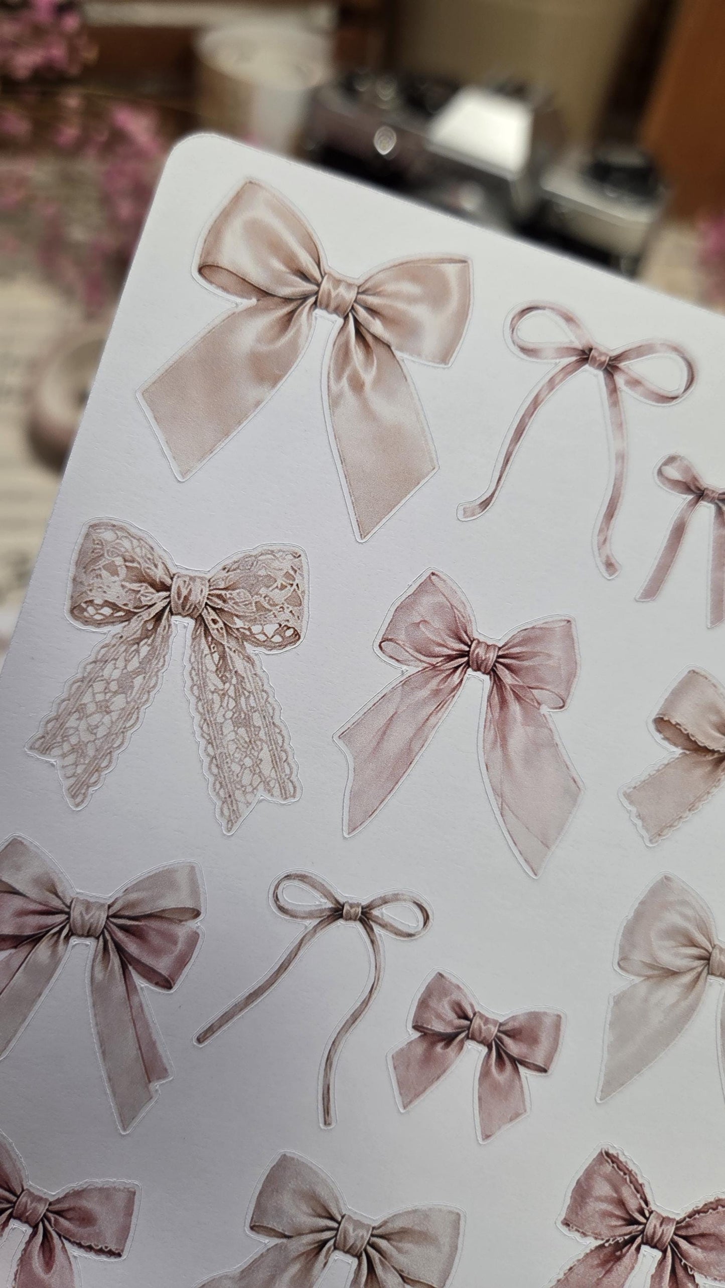 Blush Bows, Stickers Sheet | Scrapbooking & Journaling