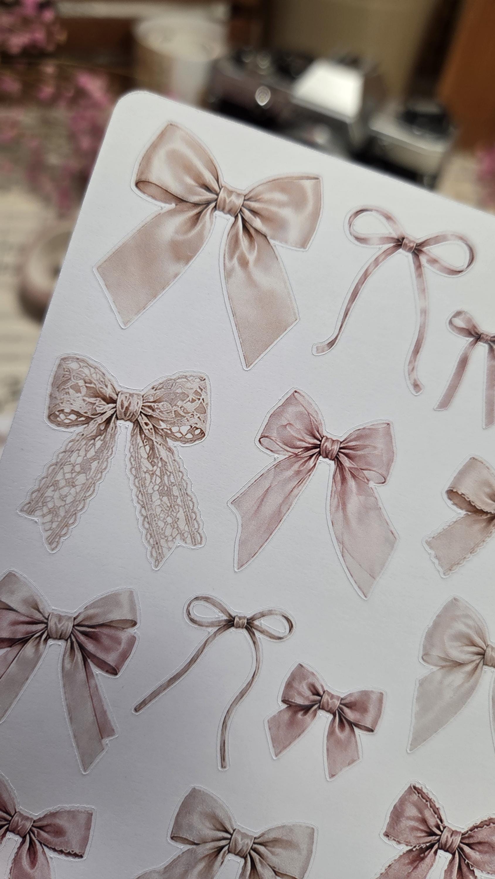 Blush Bows, Stickers Sheet | Scrapbooking & Journaling