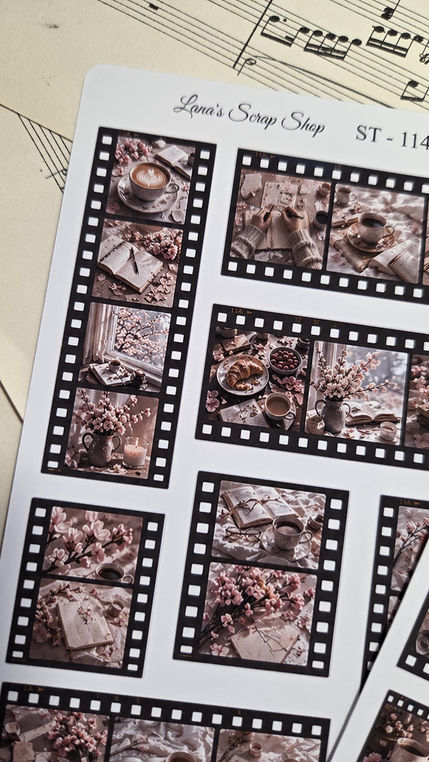Spring Film Strips, Stickers Sheet | Scrapbooking & Journaling