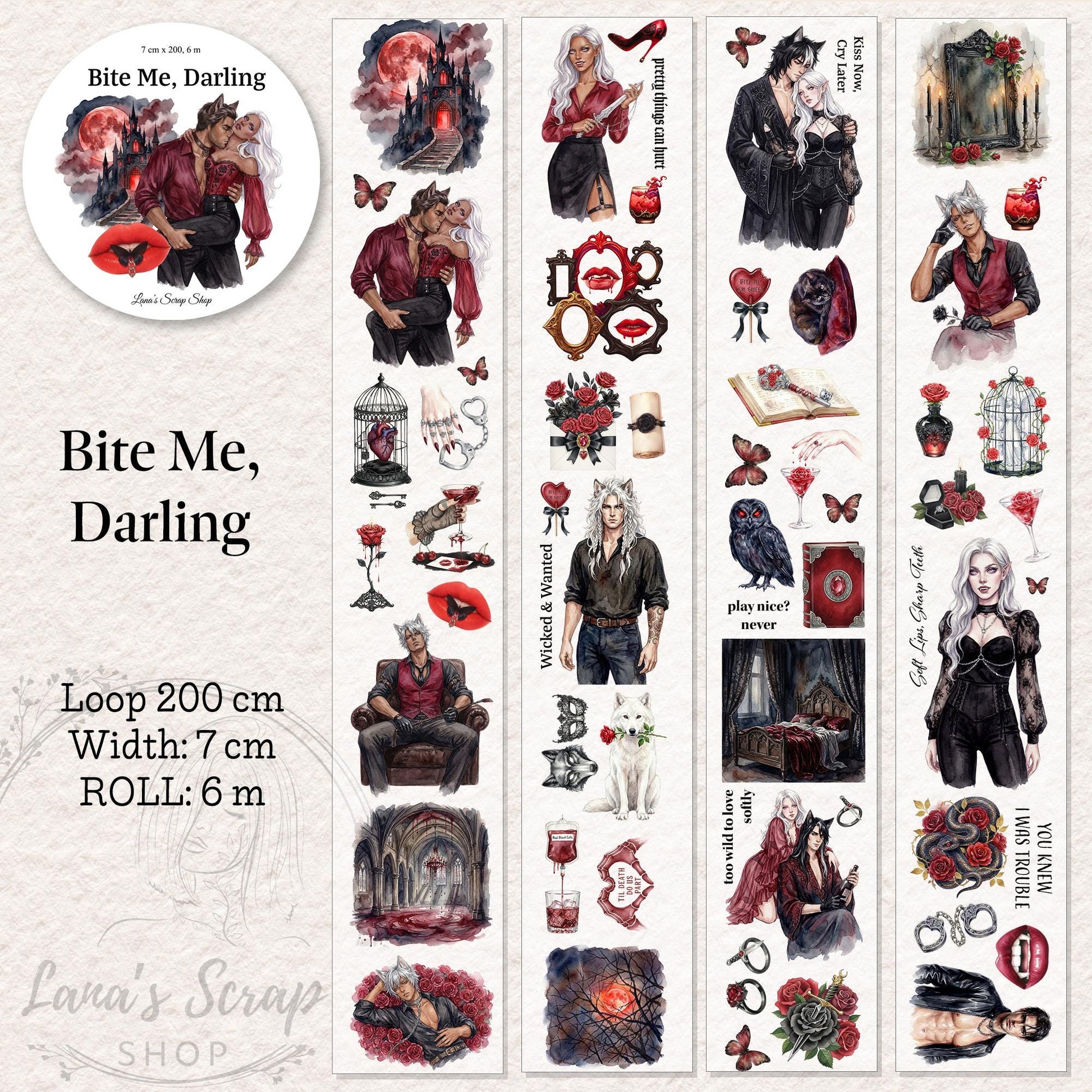 Bite Me, Darling - PET Tape | Scrapbooking & Journaling