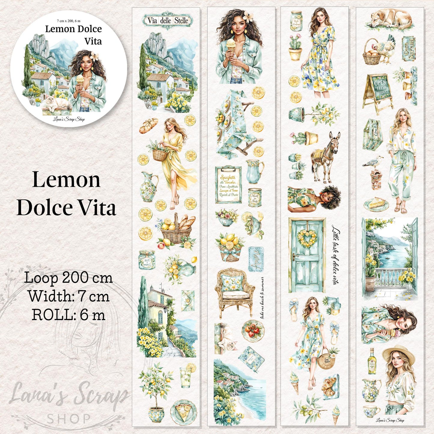 Lemon Dolce Vita - PET Tape | Scrapbooking & Journaling