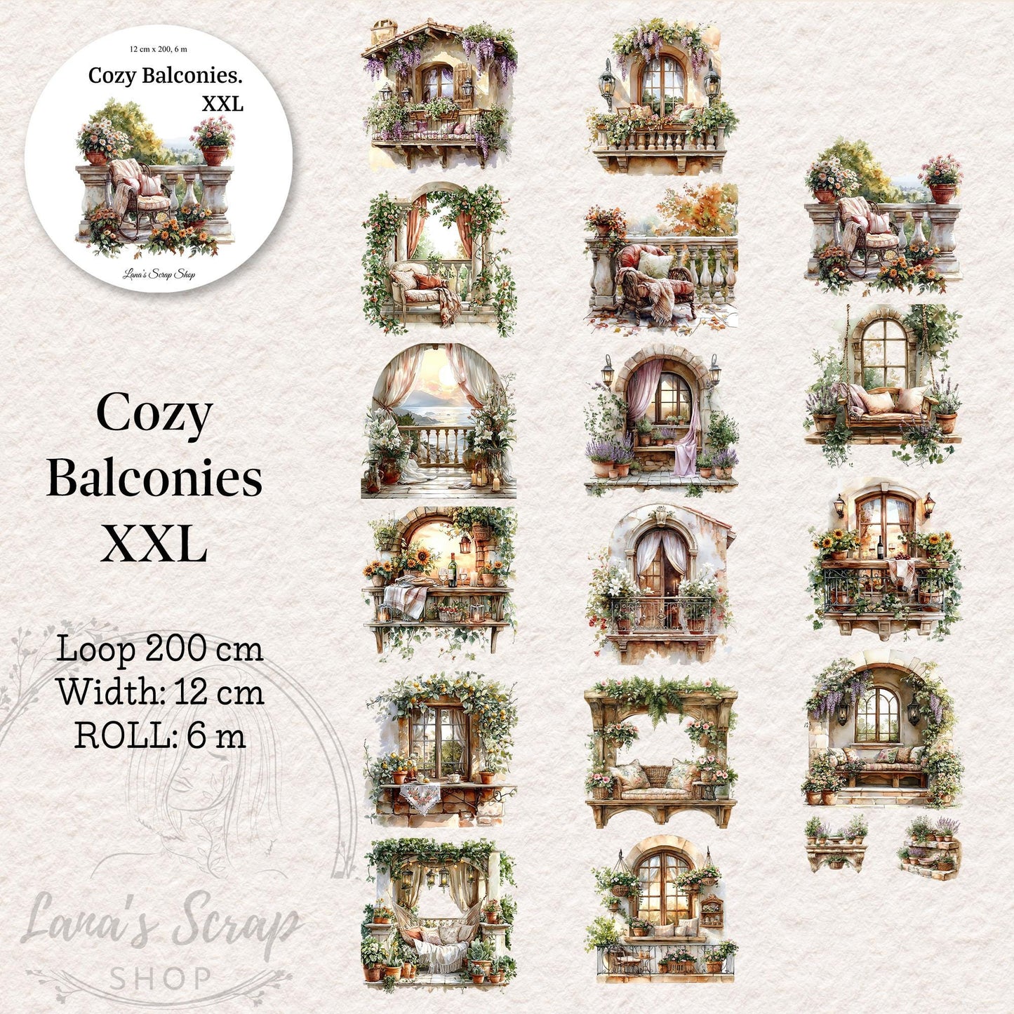 Cozy Balconies XXL - PET Tape | Scrapbooking & Journaling