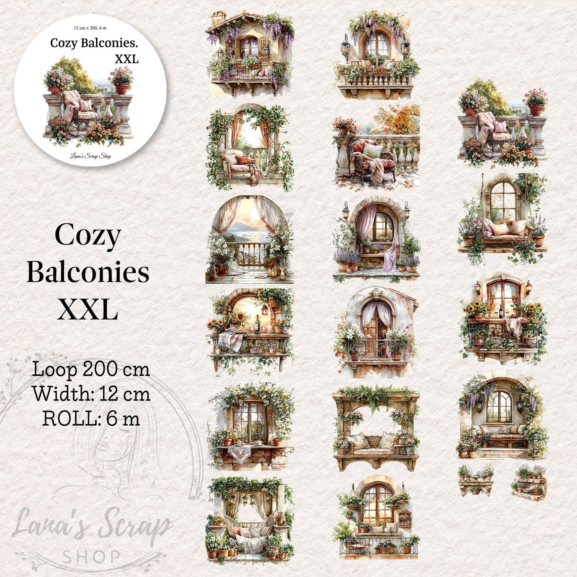 Cozy Balconies XXL - PET Tape | Scrapbooking & Journaling
