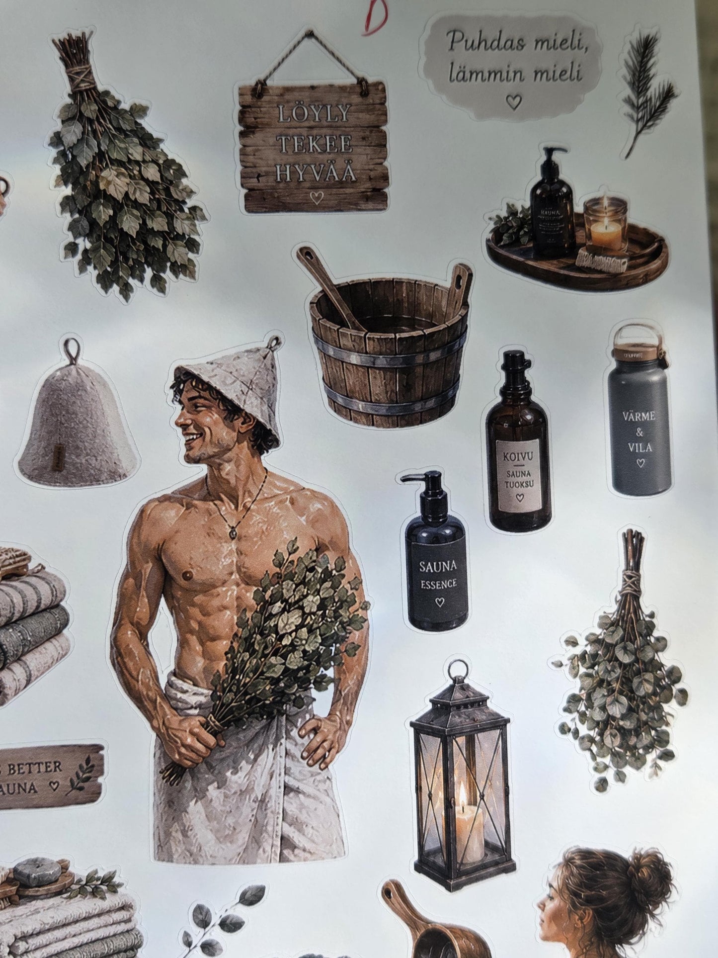 Finnish Sauna, Stickers Sheet, ~ A5 | Scrapbooking & Journaling