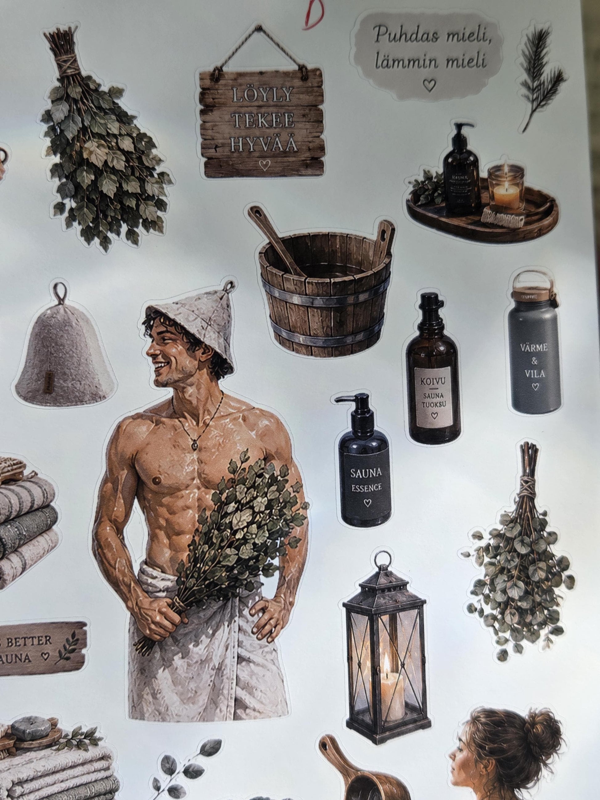 Finnish Sauna, Stickers Sheet, ~ A5 | Scrapbooking & Journaling