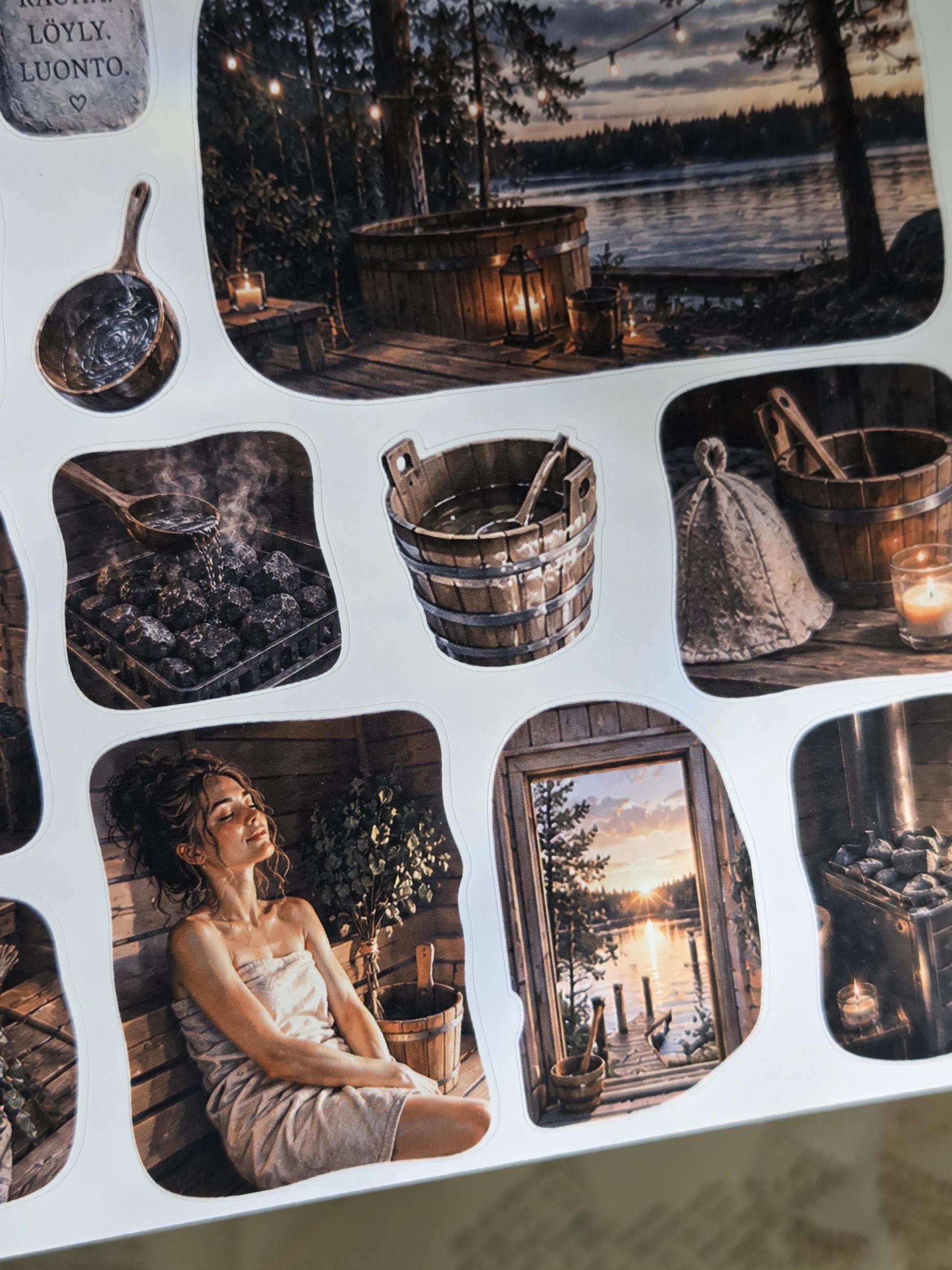Finnish Sauna, Stickers Sheet, ~ A5 | Scrapbooking & Journaling