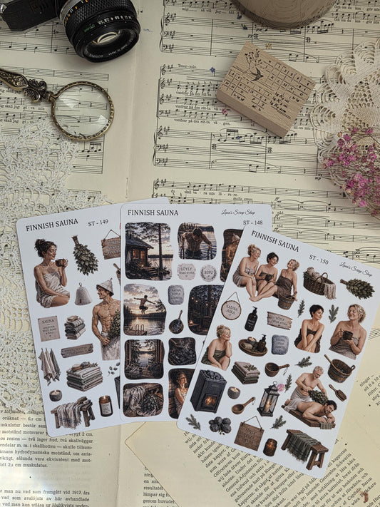 Finnish Sauna, Stickers Sheet, ~ A5 | Scrapbooking & Journaling
