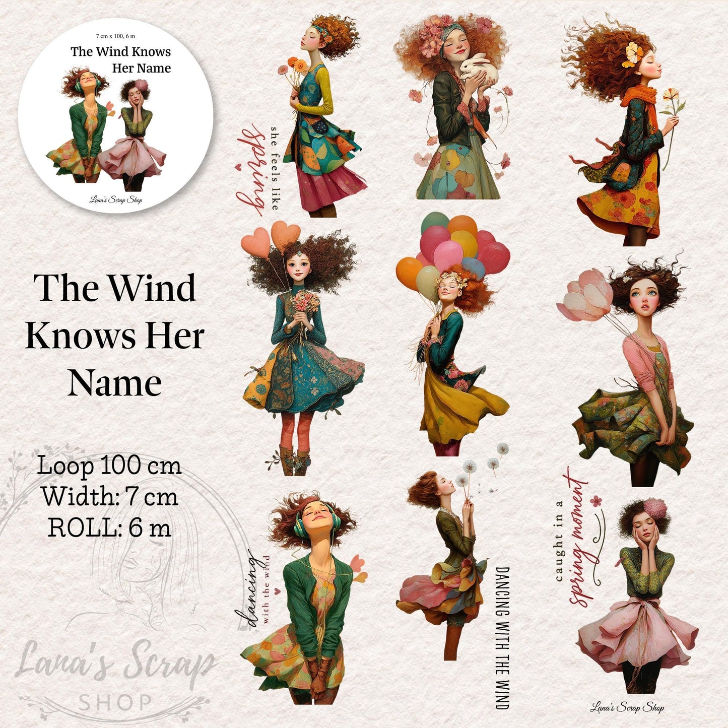 The Wind Knows Her Name - PET Tape | Scrapbooking & Journaling
