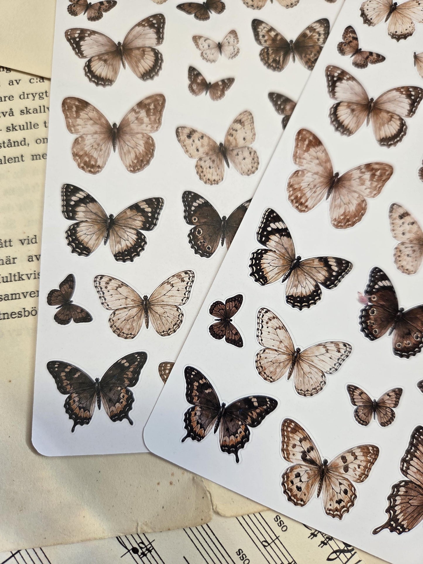 Vintage butterflies, Stickers Sheet, ~ A5, ST 128 | Scrapbooking & Journaling