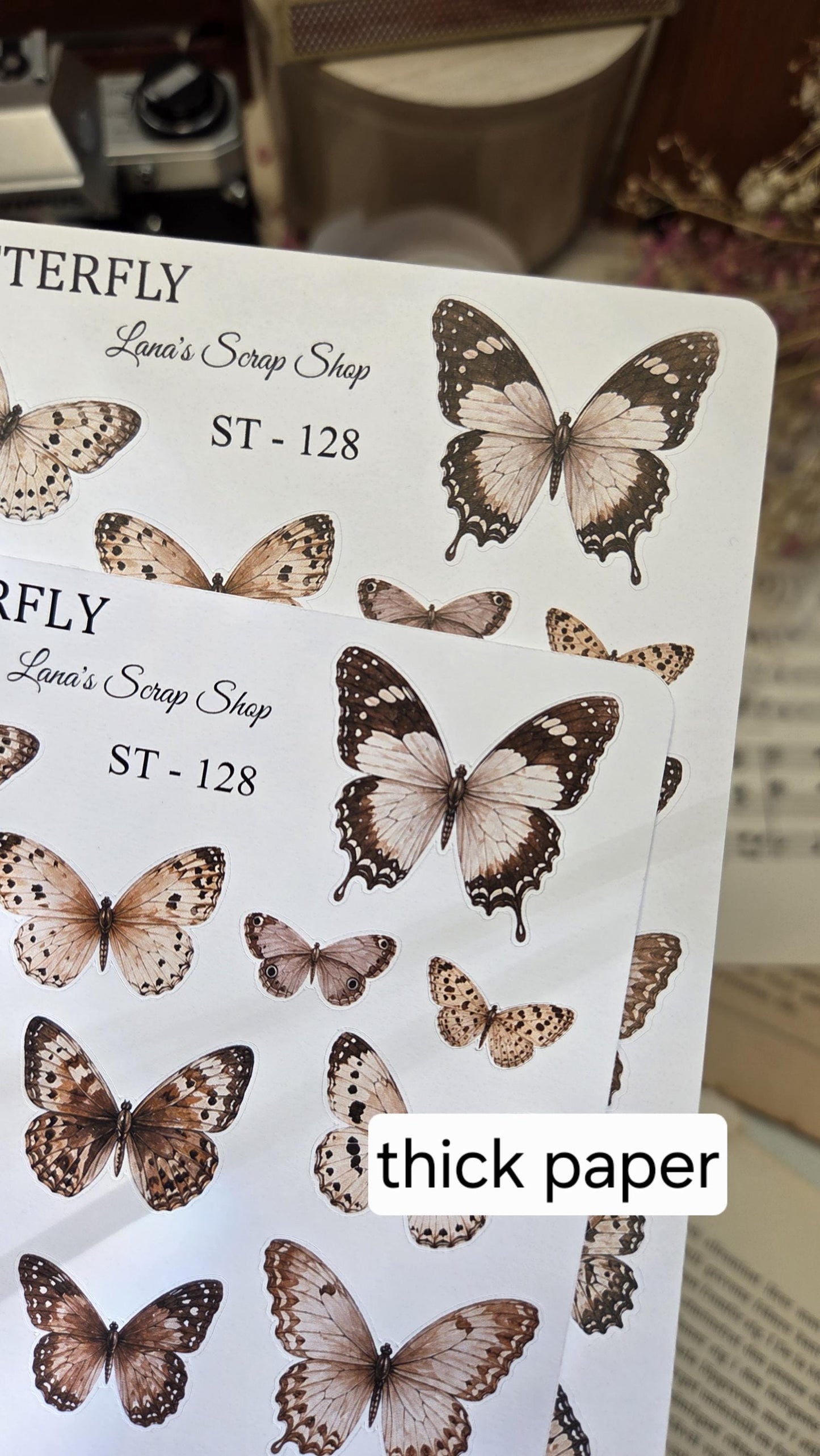 Vintage butterflies, Stickers Sheet, ~ A5, ST 128 | Scrapbooking & Journaling
