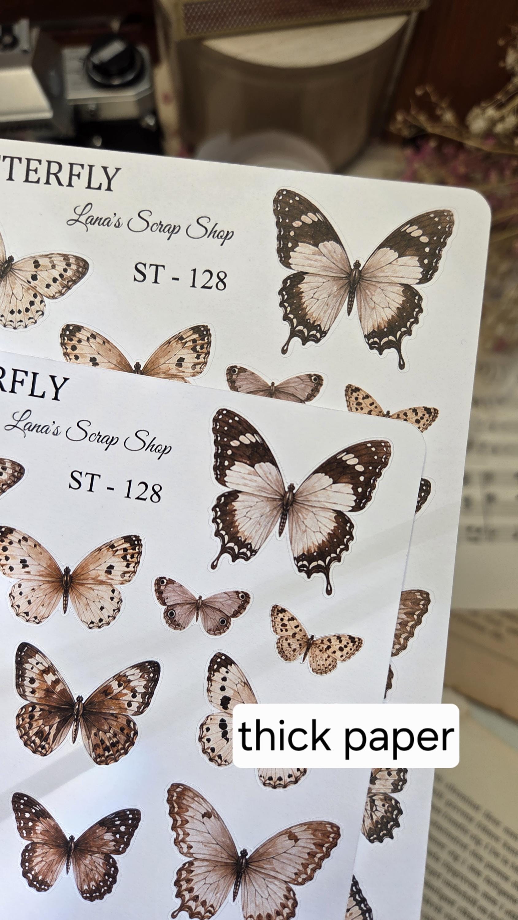 Vintage butterflies, Stickers Sheet, ~ A5, ST 128 | Scrapbooking & Journaling