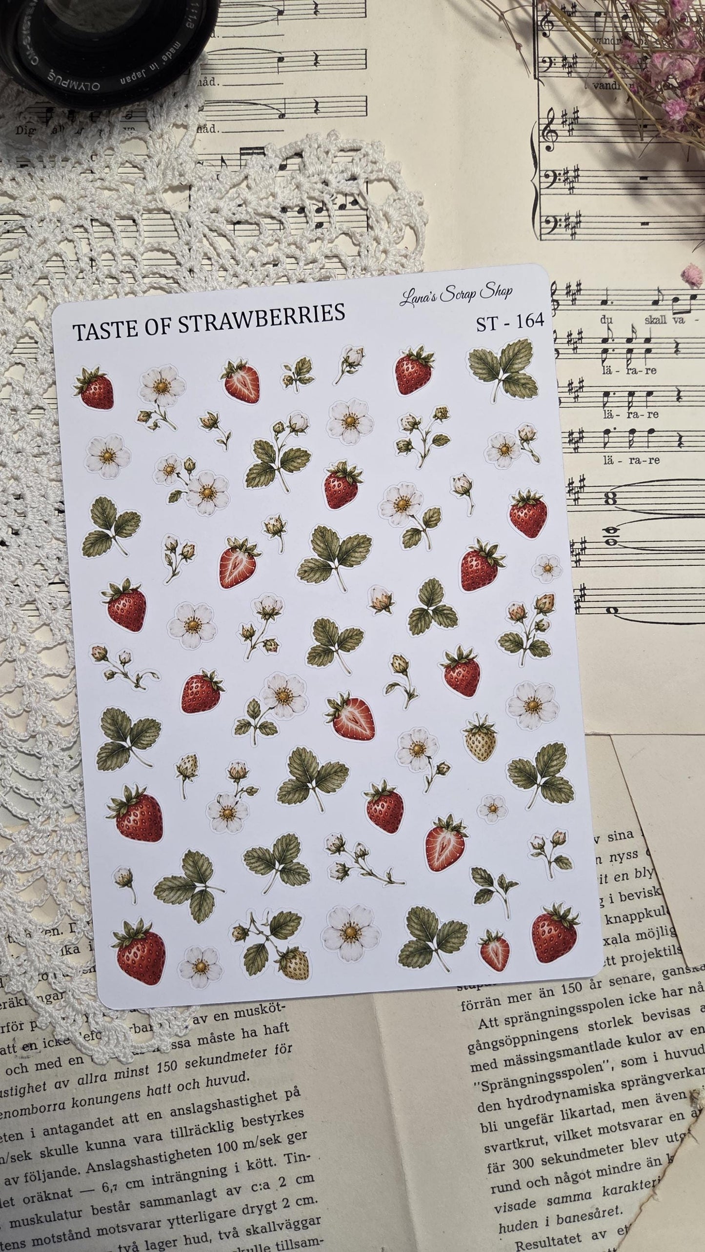 Taste of Strawberries, Stickers Sheets, A5 | Scrapbooking & Journaling