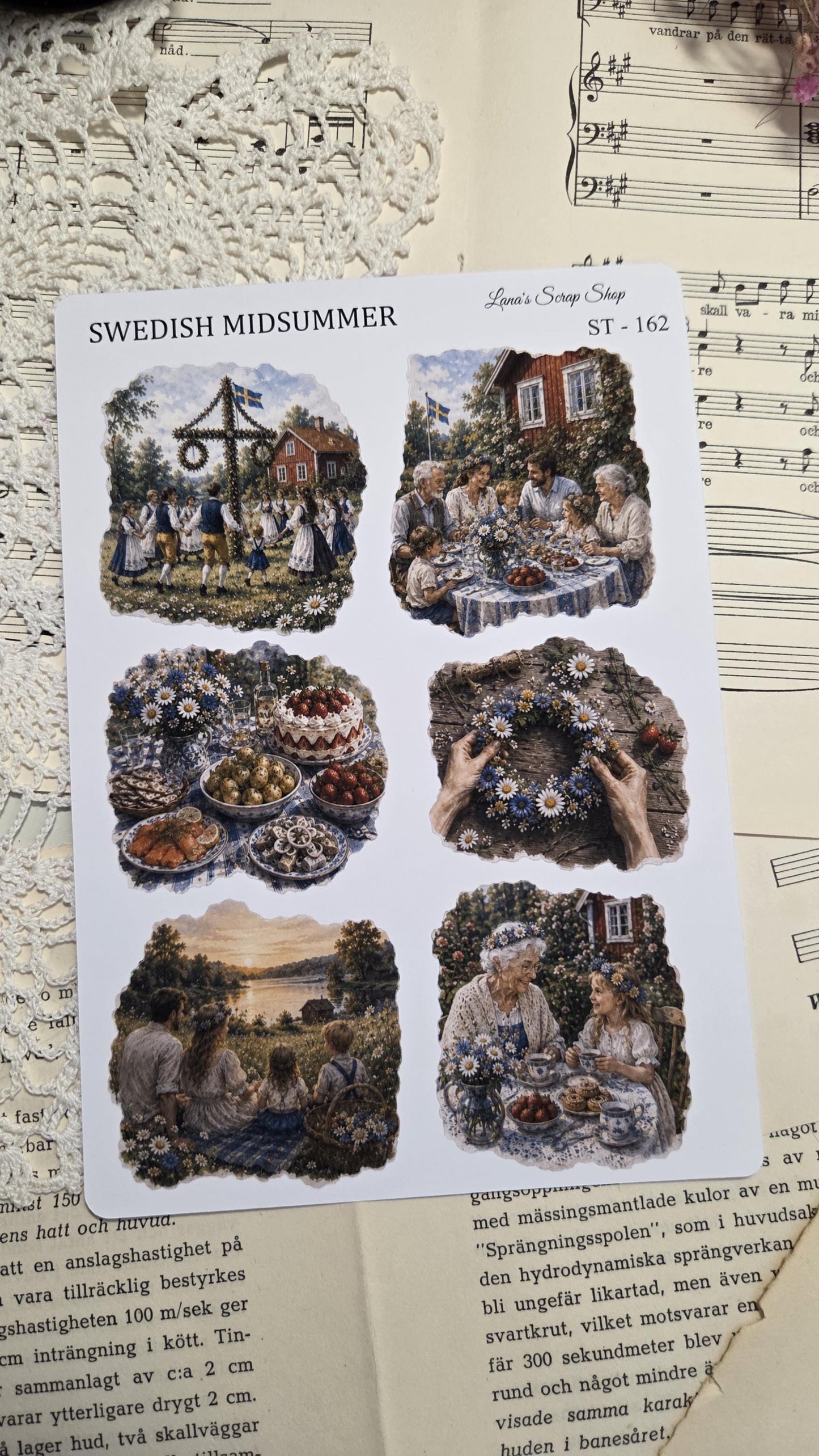 Swedish Midsummer, Stickers Sheet, ~ A5 | Scrapbooking & Journaling