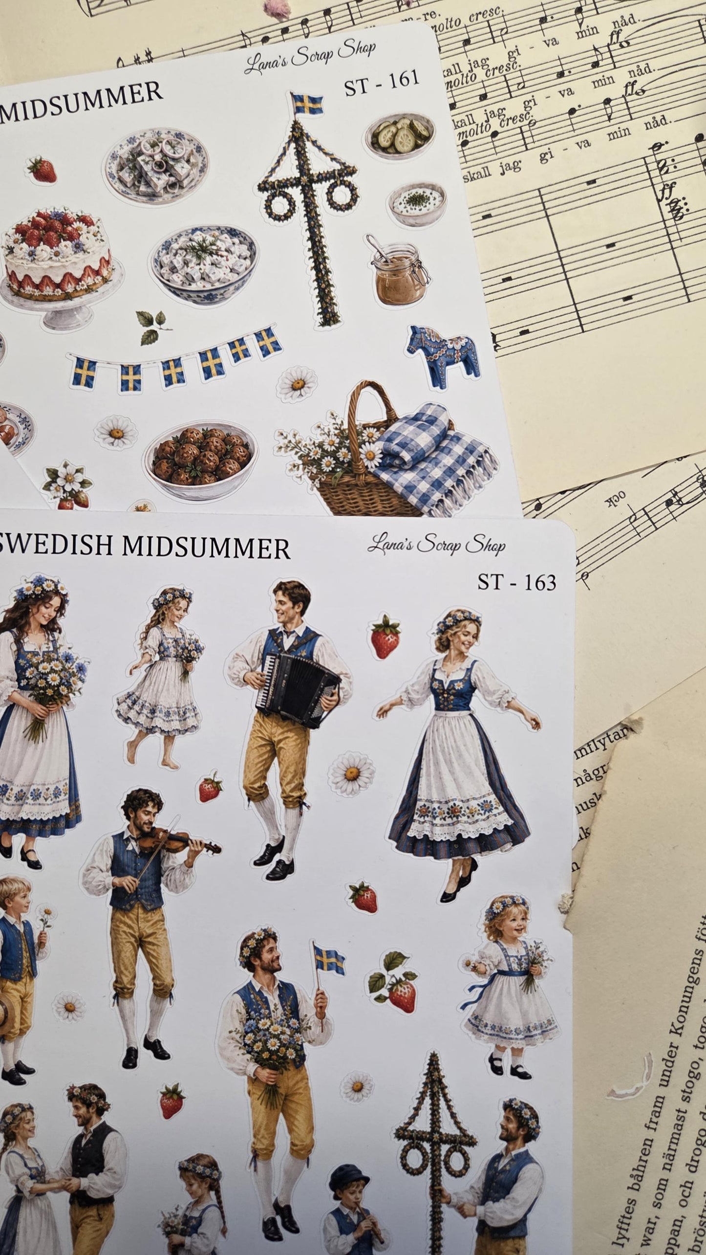 Swedish Midsummer, Stickers Sheet, ~ A5 | Scrapbooking & Journaling