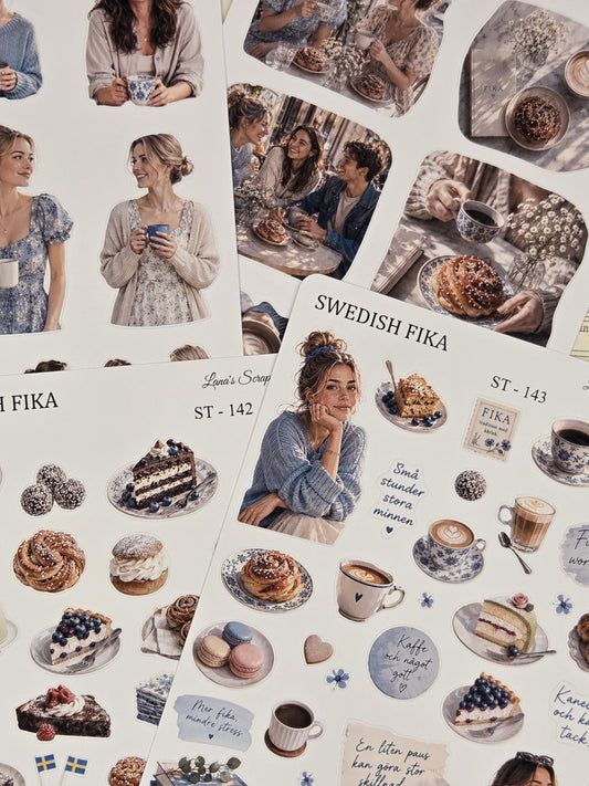Swedish Fika, Stickers Sheet, ~ A5 | Scrapbooking & Journaling