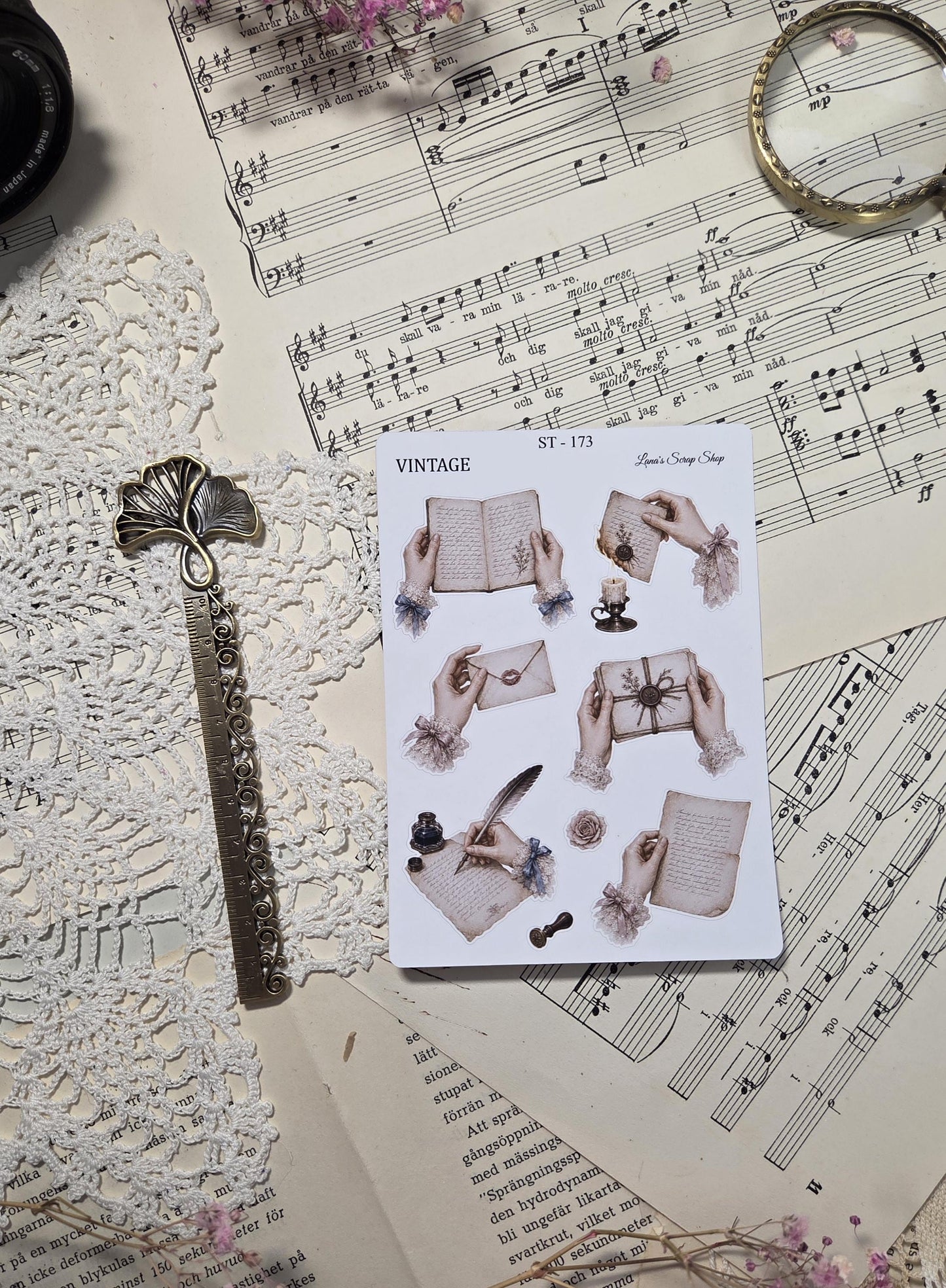 Vintage Stationery, Sticker Sheets, A6-A5 | Scrapbooking & Journaling