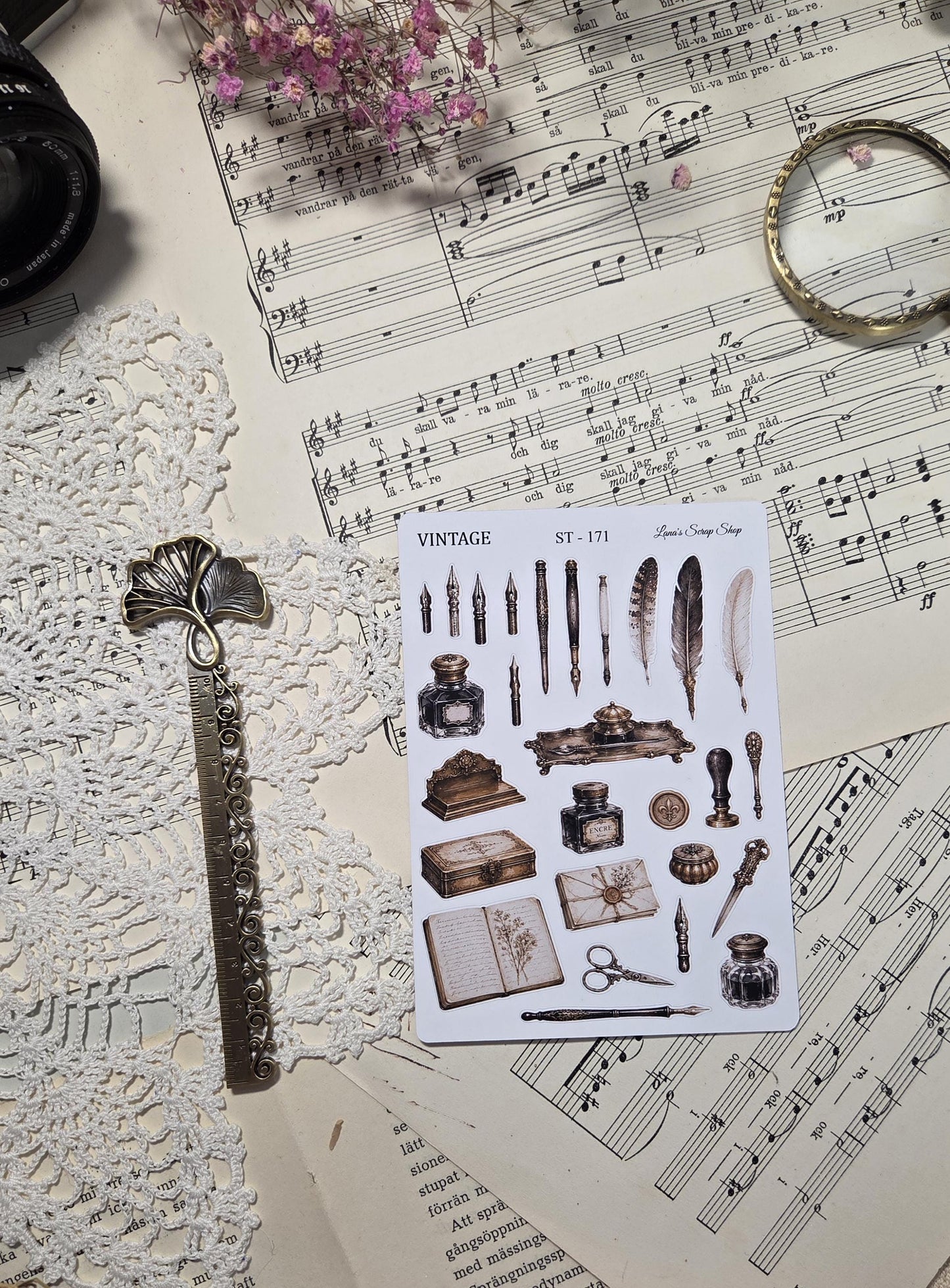 Vintage Stationery, Sticker Sheets, A6-A5 | Scrapbooking & Journaling