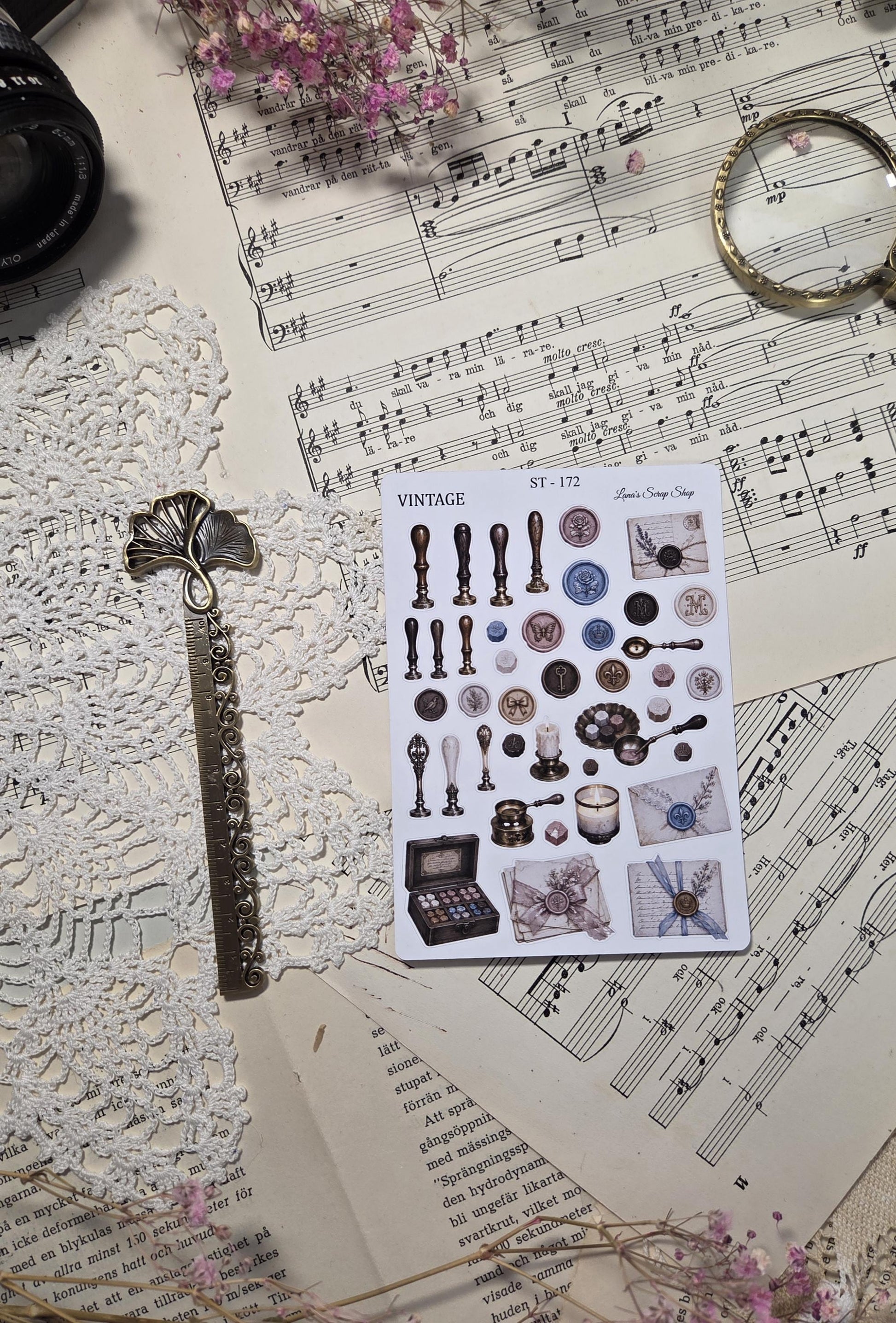 Vintage Stationery, Sticker Sheets, A6-A5 | Scrapbooking & Journaling