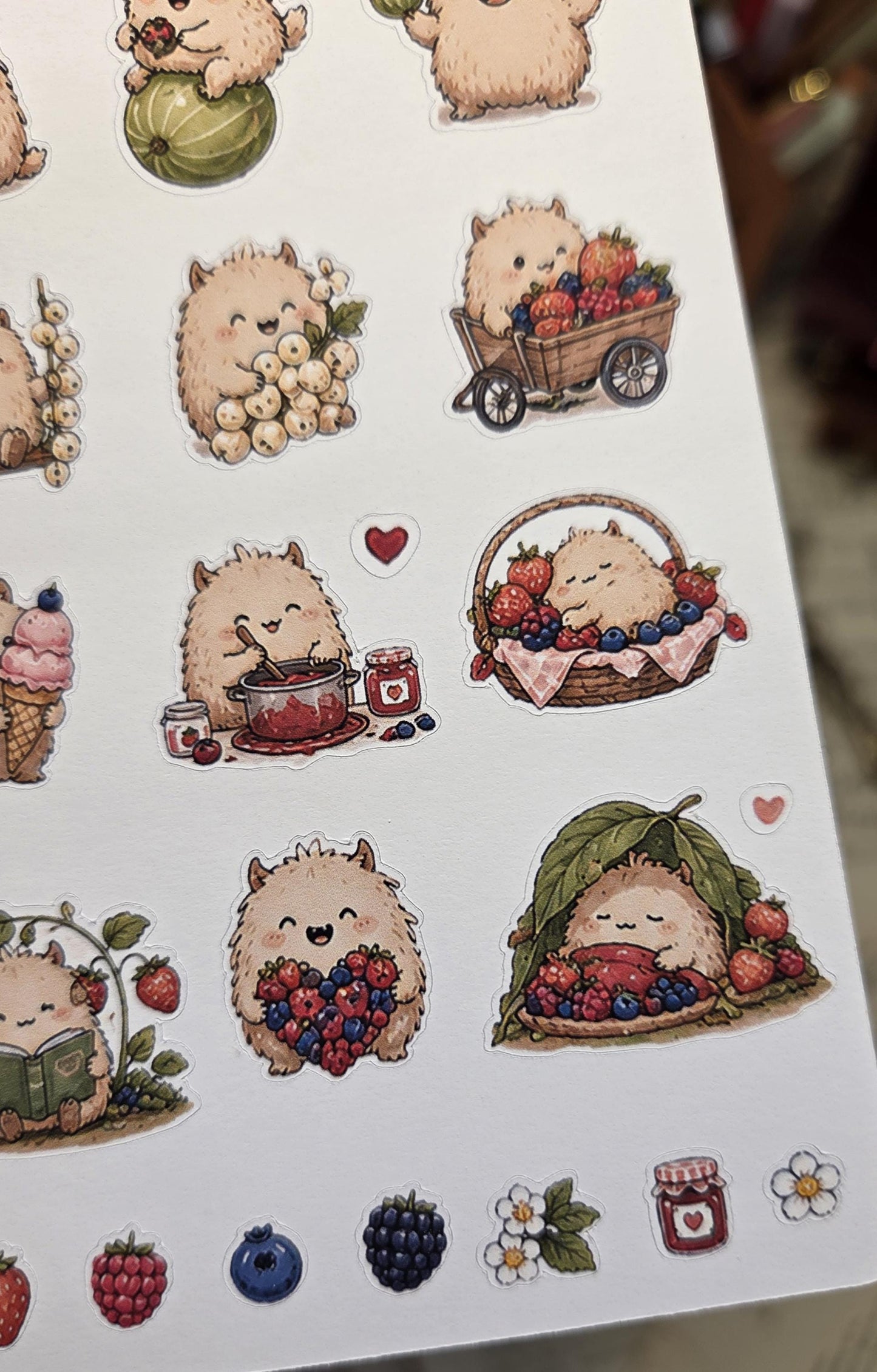 Berry Monsters, ~ A5, Stickers Sheet | Scrapbooking & Journaling