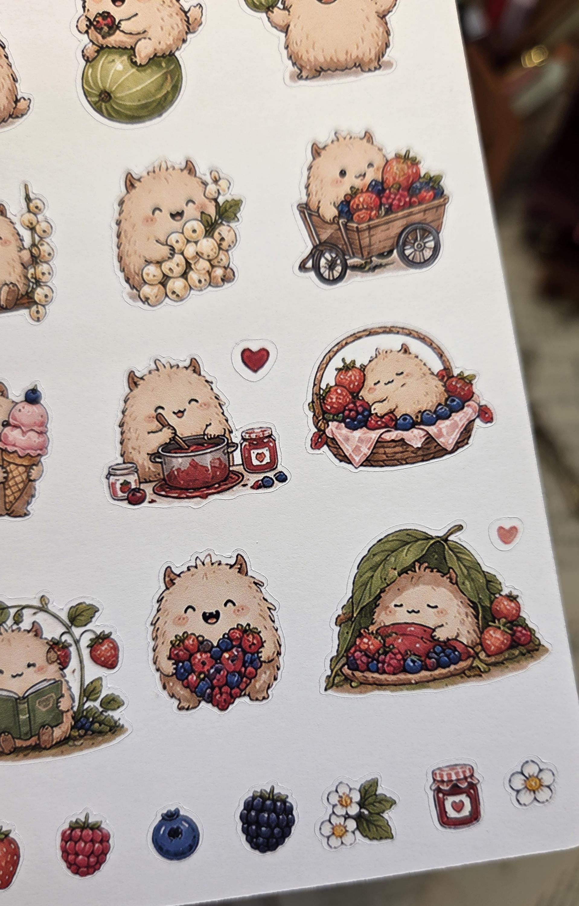 Berry Monsters, ~ A5, Stickers Sheet | Scrapbooking & Journaling
