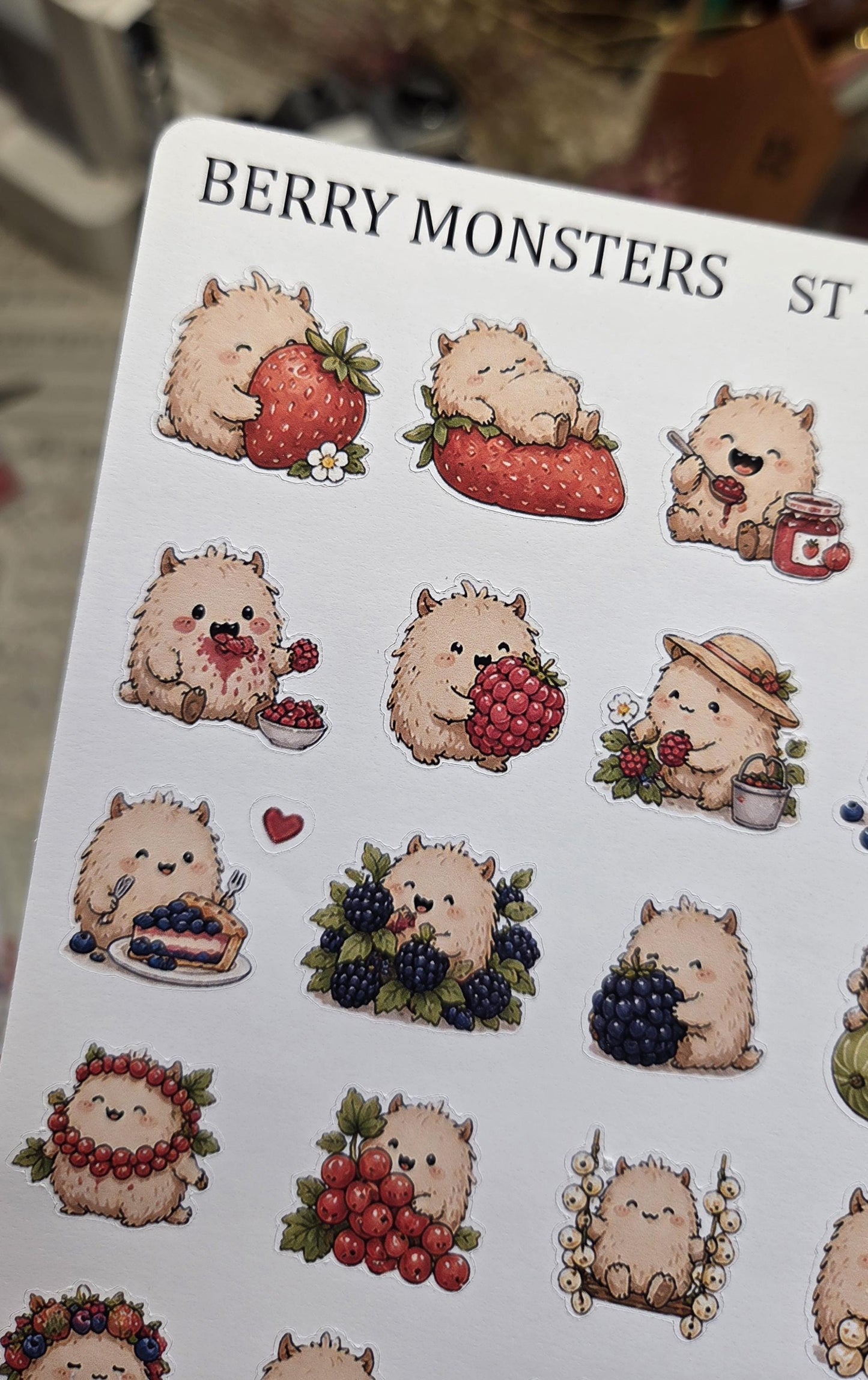 Berry Monsters, ~ A5, Stickers Sheet | Scrapbooking & Journaling