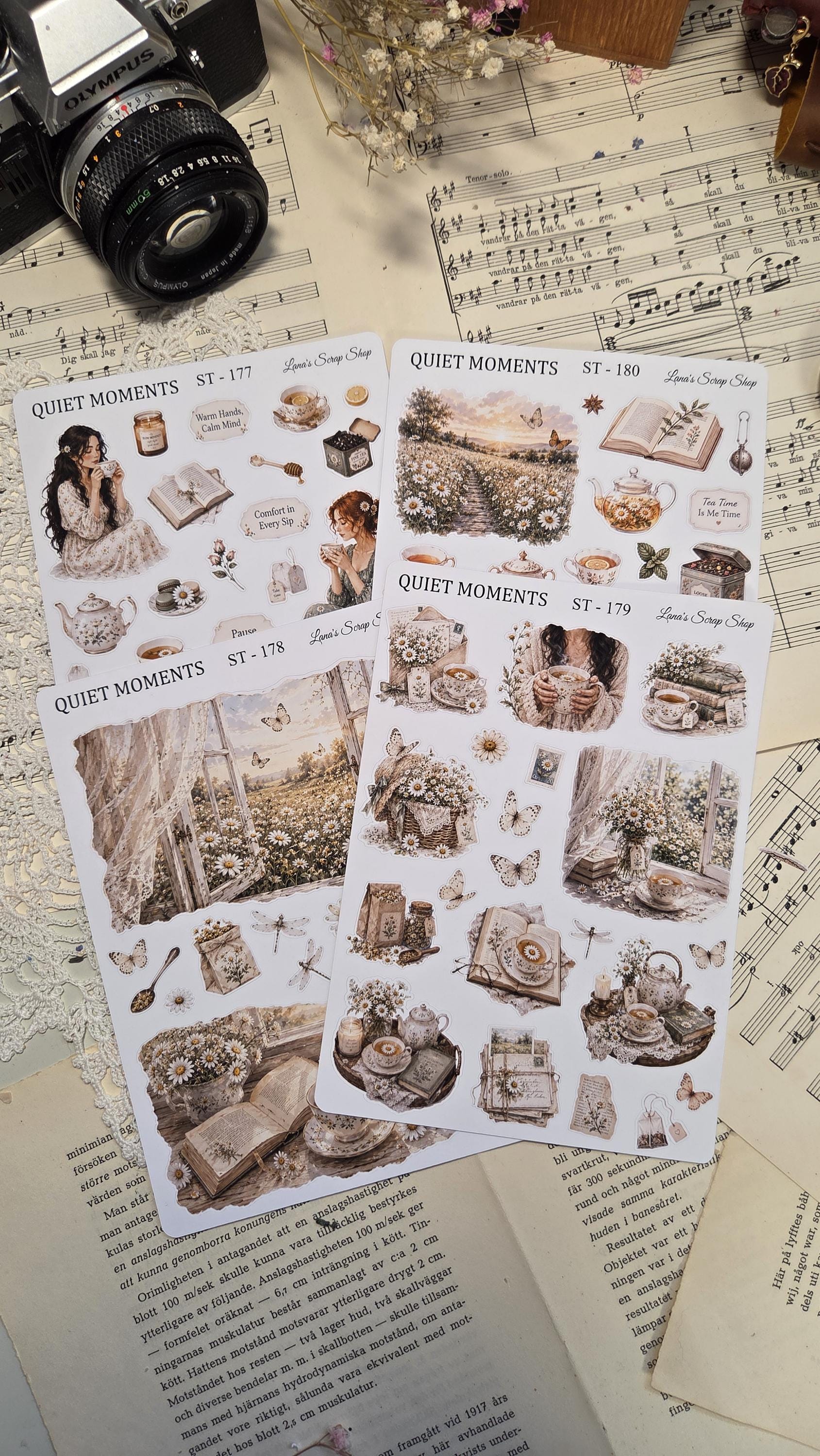 Quiet Moments, ~ A5, Stickers Sheet | Scrapbooking & Journaling