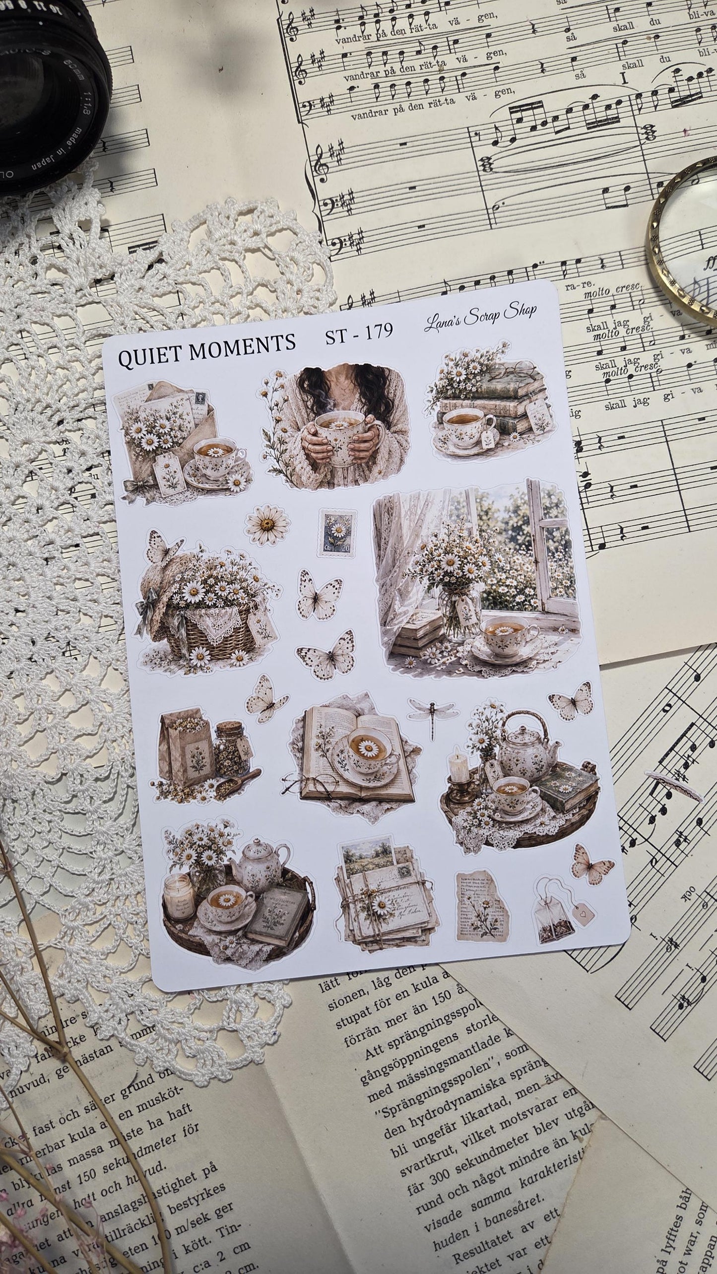 Quiet Moments, ~ A5, Stickers Sheet | Scrapbooking & Journaling