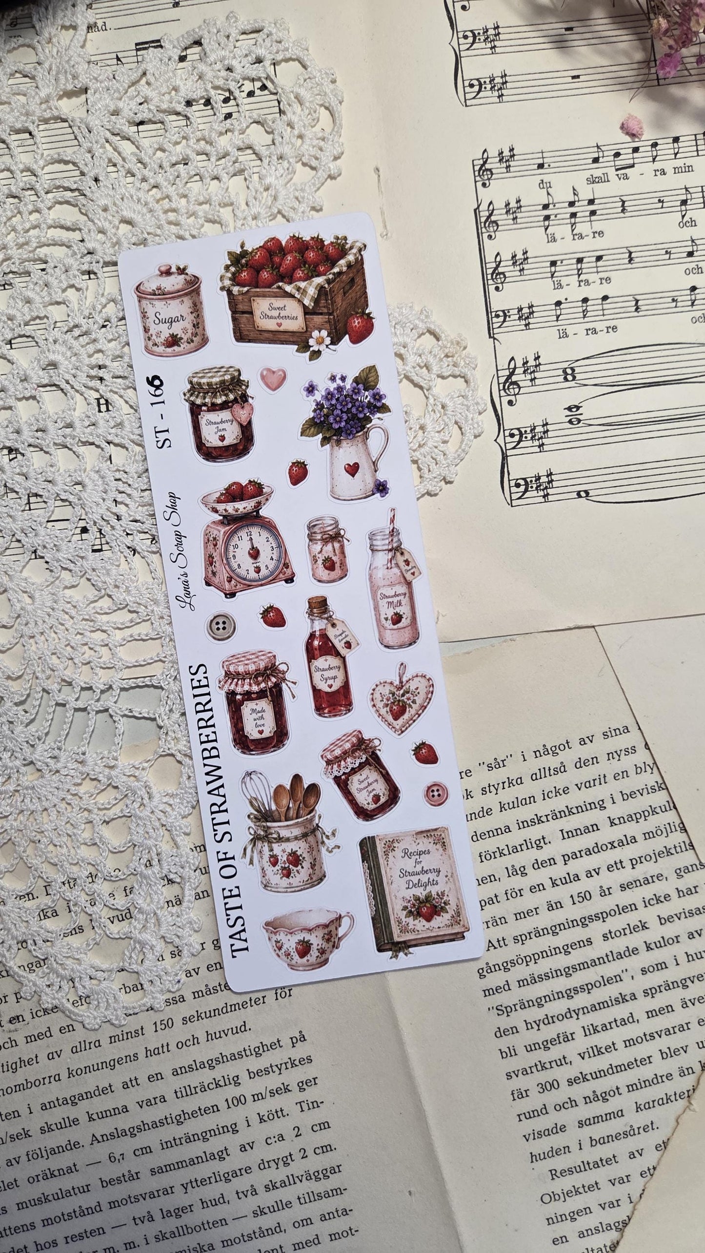 Taste of Strawberries, Stickers Sheets, A5 | Scrapbooking & Journaling