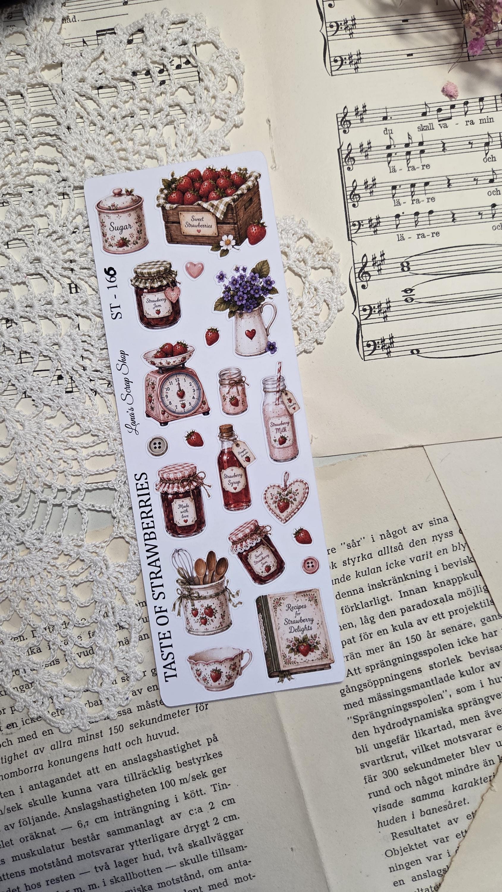 Taste of Strawberries, Stickers Sheets, A5 | Scrapbooking & Journaling