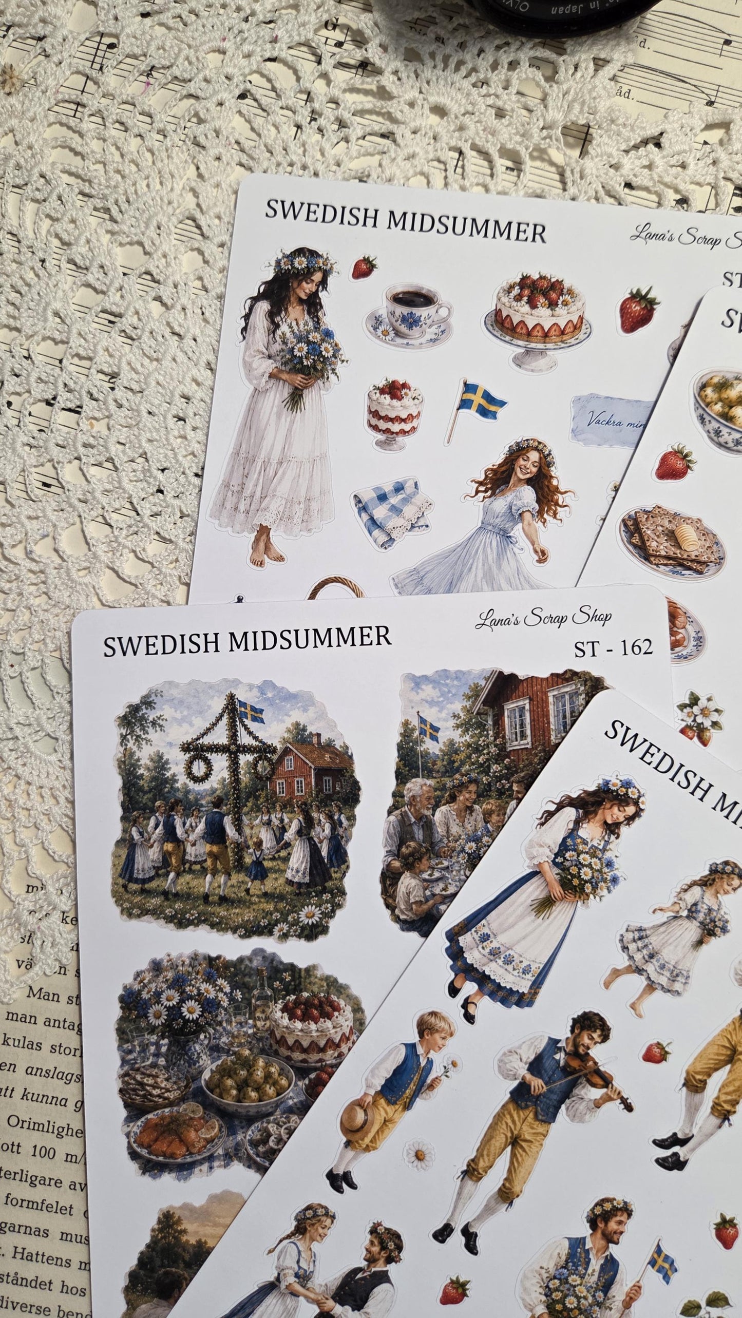 Swedish Midsummer, Stickers Sheet, ~ A5 | Scrapbooking & Journaling