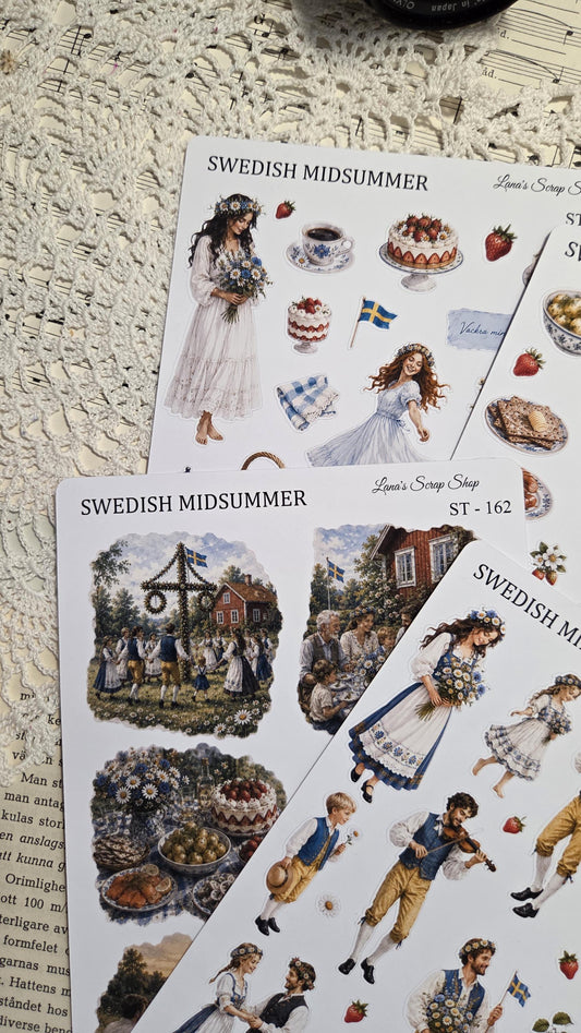 Swedish Midsummer, Stickers Sheet, ~ A5 | Scrapbooking & Journaling