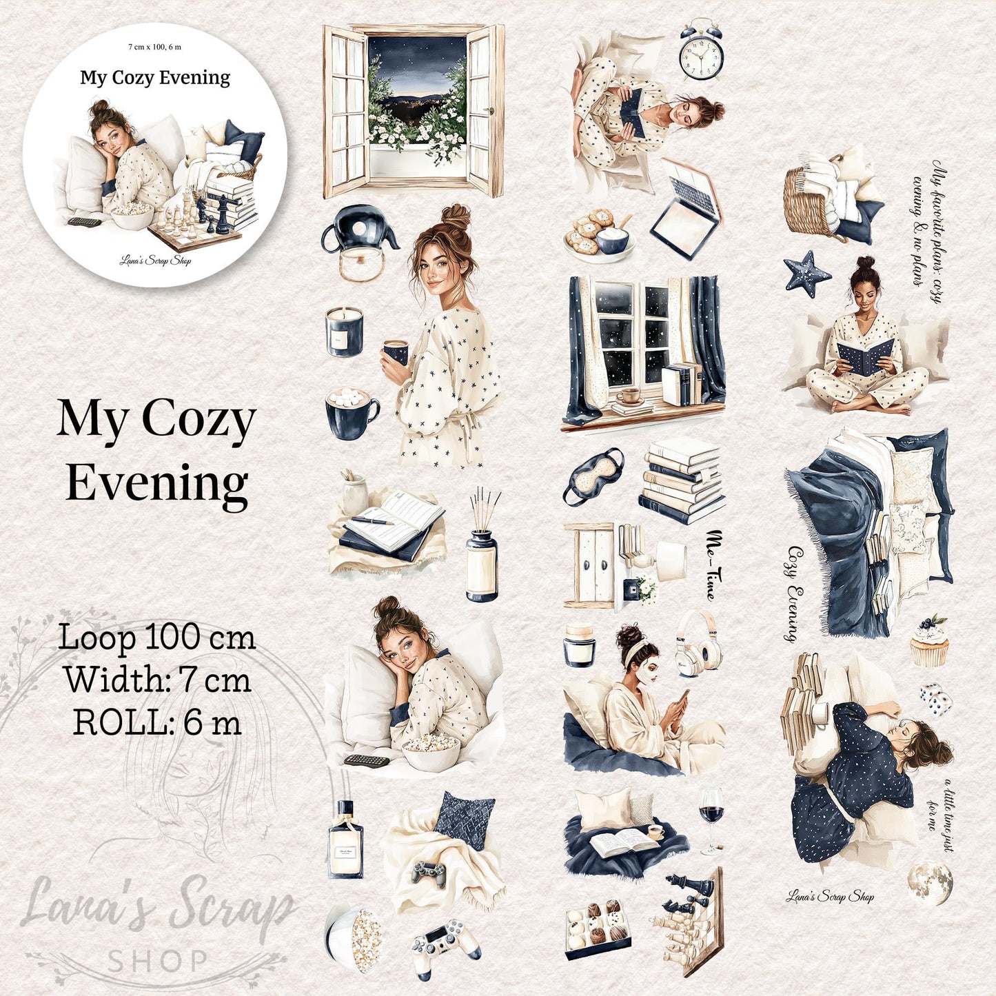 My Cozy Evening - PET Tape | Scrapbooking & Journaling