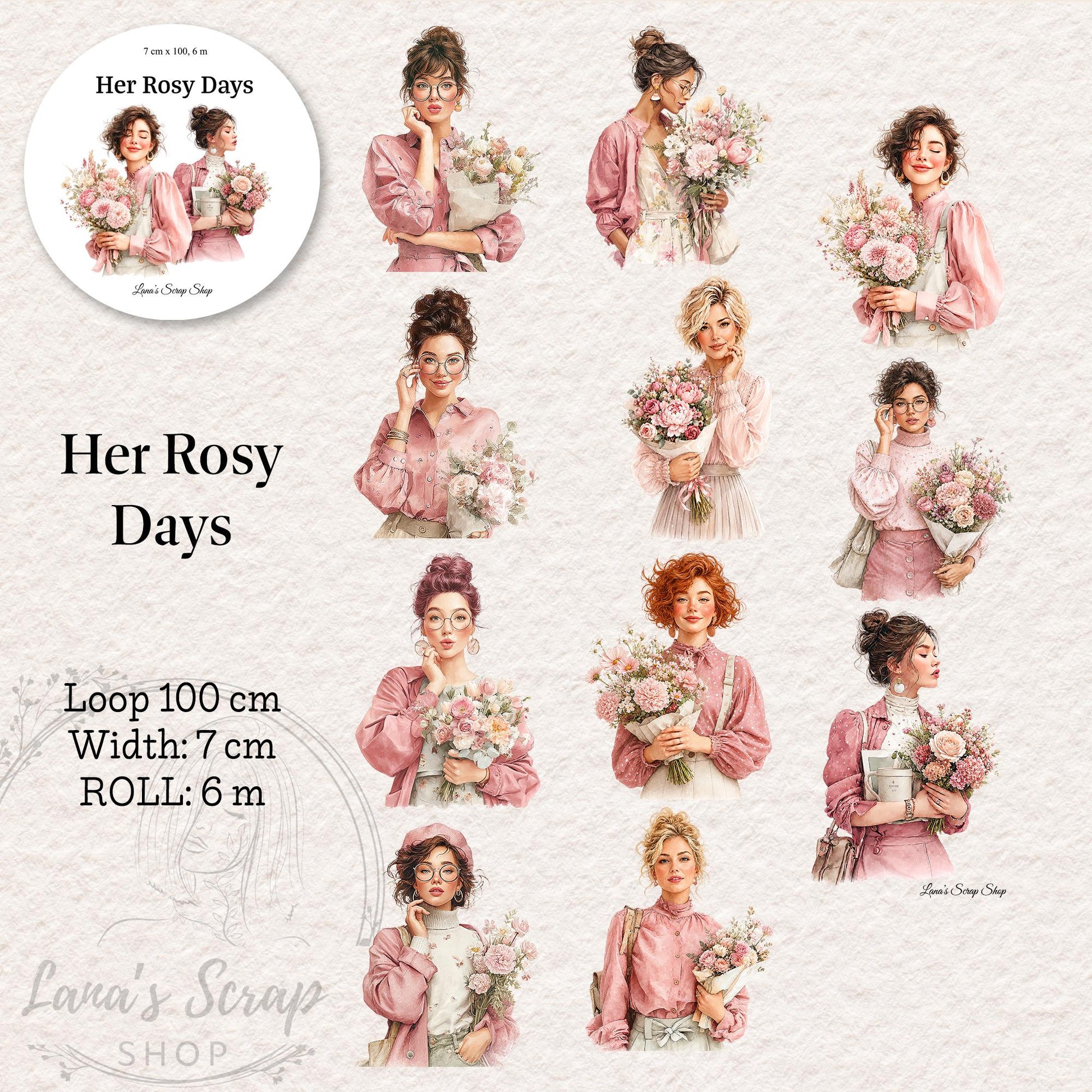 Her Rosy Days - PET Tape | Scrapbooking & Journaling