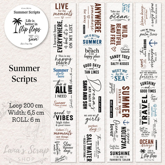 Summer Scripts - PET Tape | Scrapbooking & Journaling