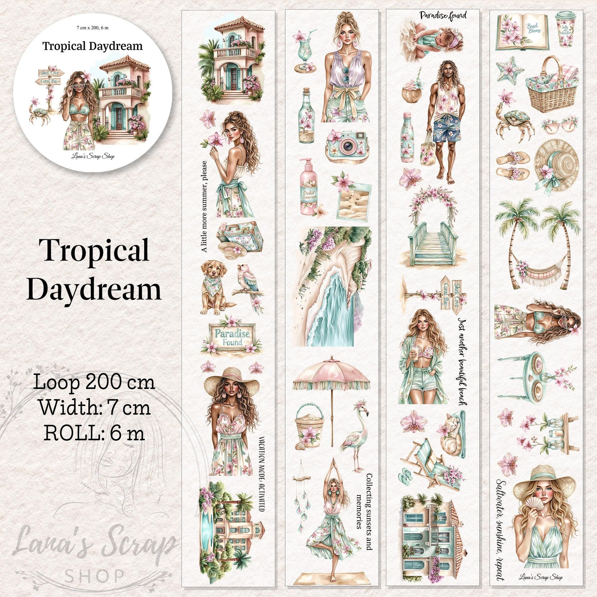 Tropical Daydream - PET Tape | Scrapbooking & Journaling