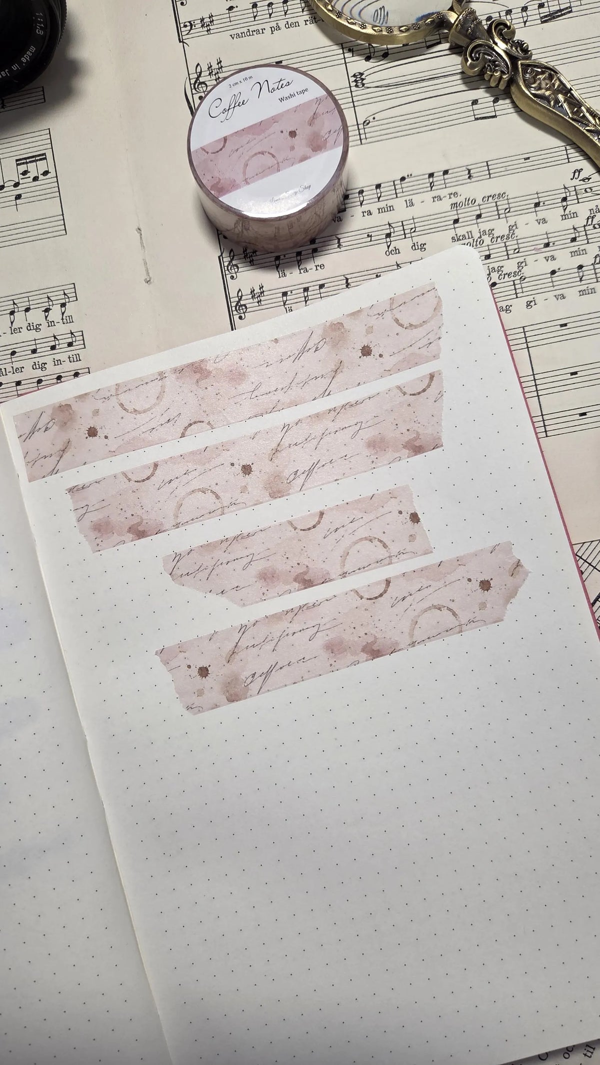 Coffee Notes, 2 cm wide - WASHI Tape