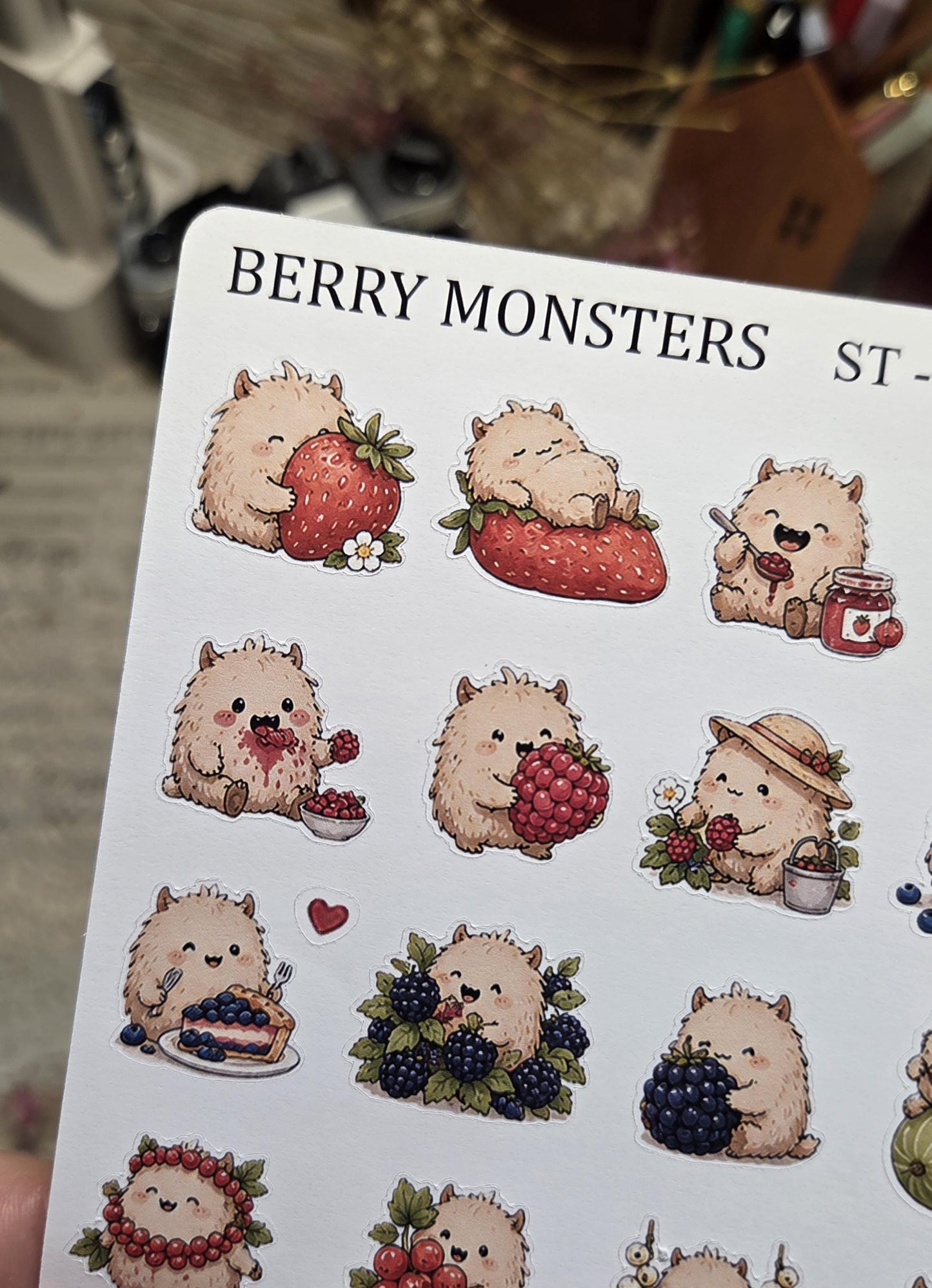 Berry Monsters, ~ A5, Stickers Sheet | Scrapbooking & Journaling