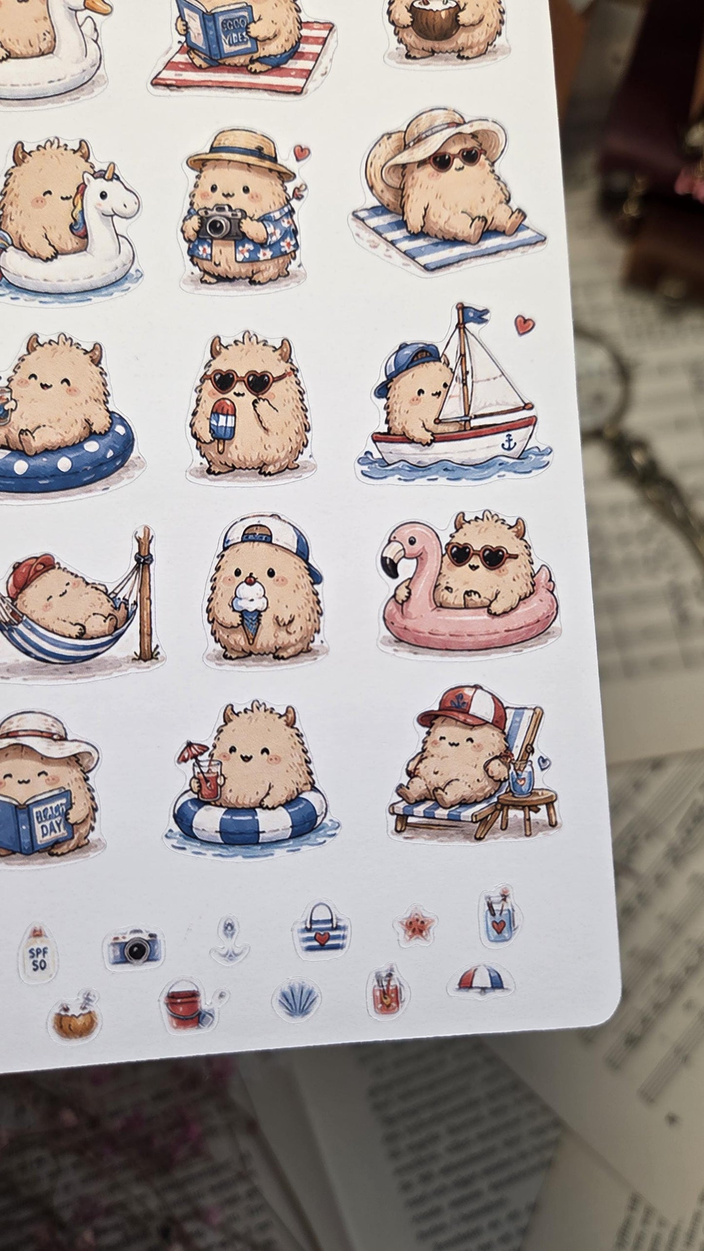 Monsters on Vacay, ~ A5, Stickers Sheet | Scrapbooking & Journaling