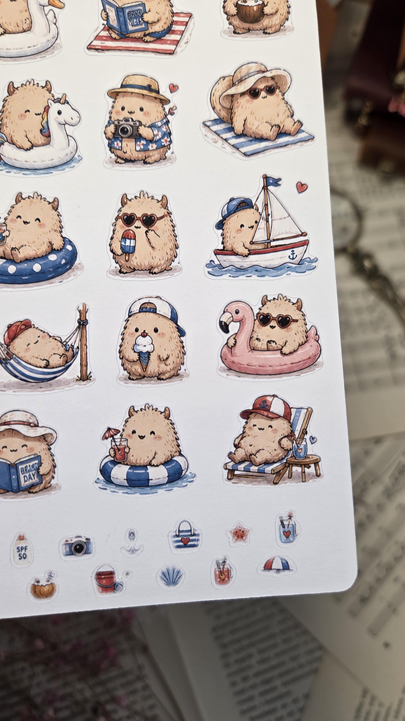 Monsters on Vacay, ~ A5, Stickers Sheet | Scrapbooking & Journaling